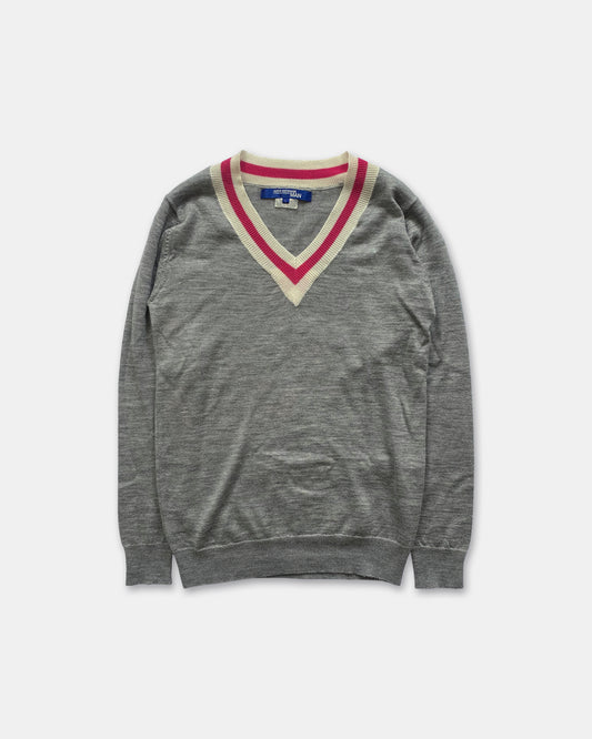 Junya Watanabe Man Comme des Garçons AD2007 V-Neck Knit Sweater Grey