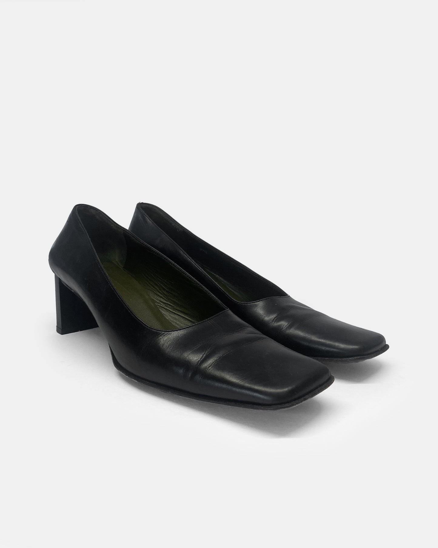 Kenzo 2000s Pumps aus Leder mit quadratischer Spitze in Schwarz 