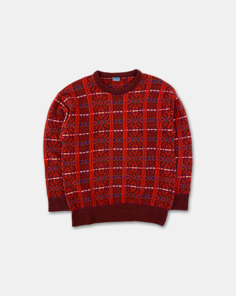 Kenzo 1980er Wollstrickpullover Rot 