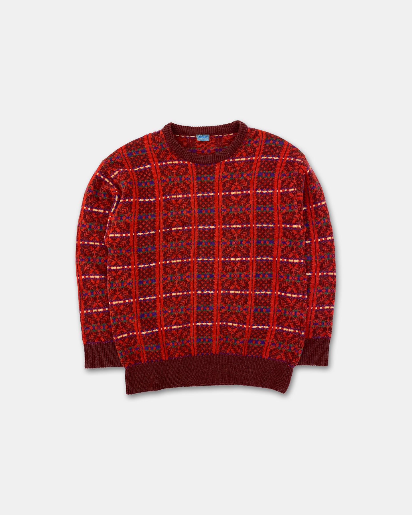 Kenzo 1980s Wool Knit Sweater Red