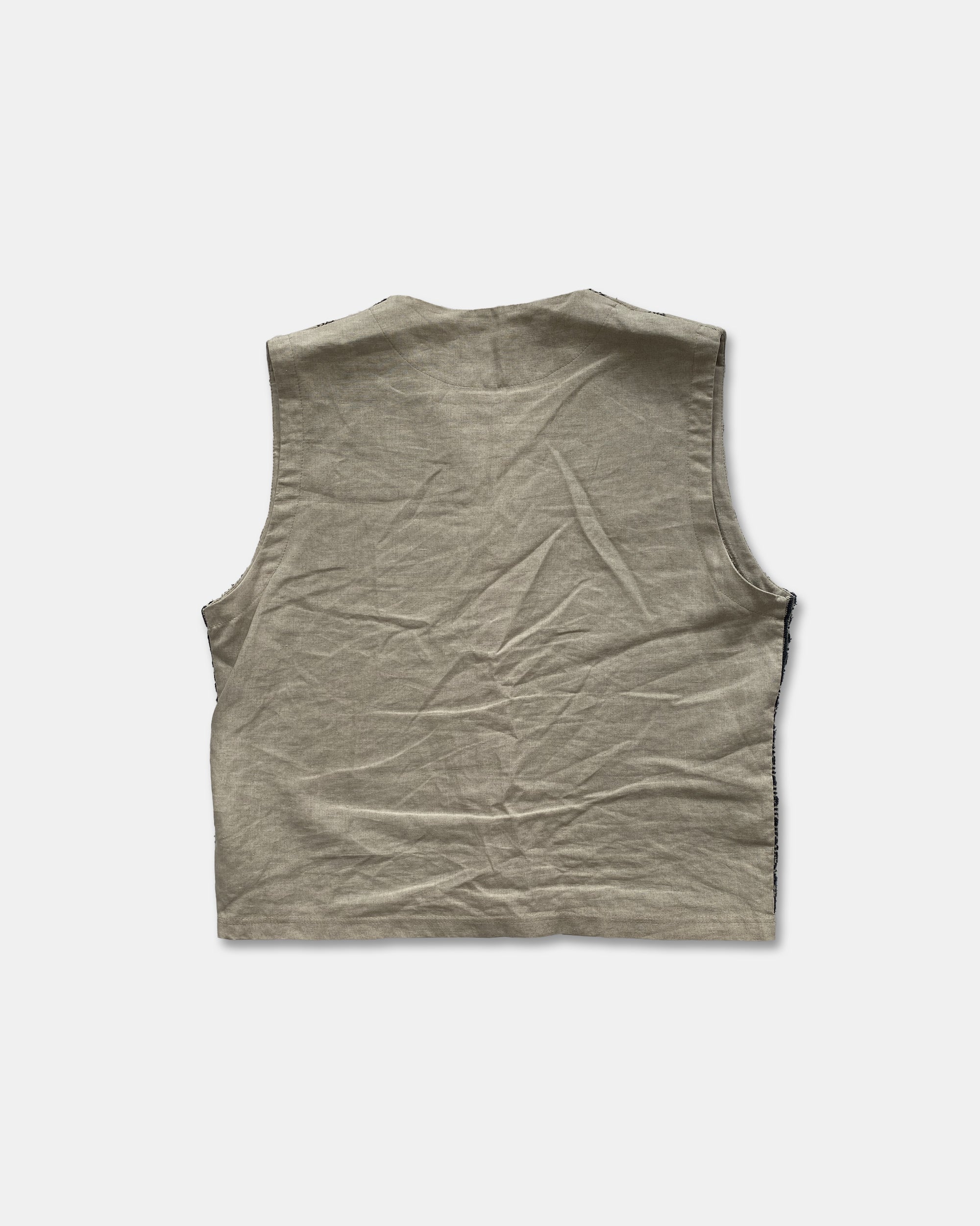 Kenzo Homme 1990s African Character Linen Vest Creme – Knud Peters