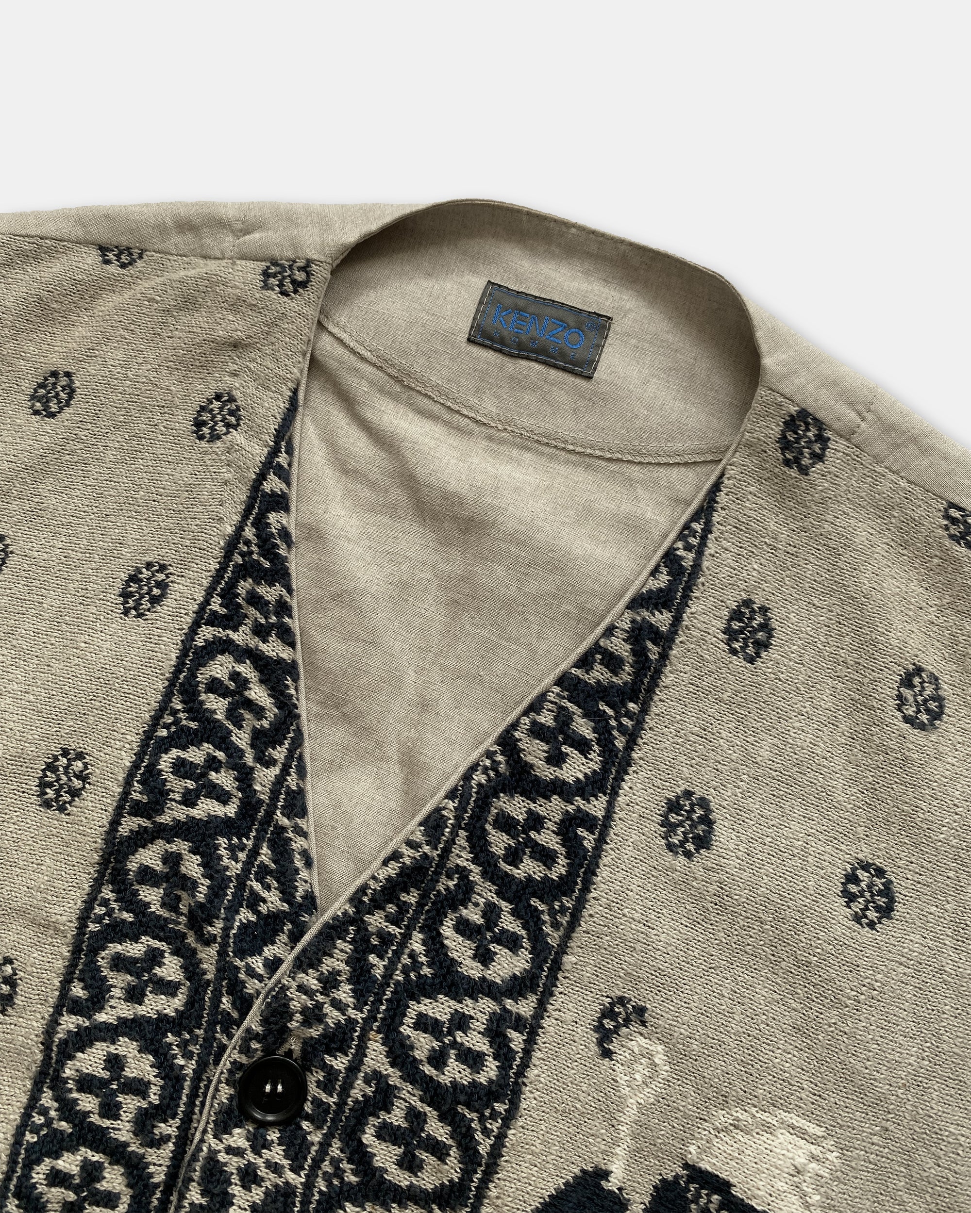 Kenzo Homme 1990s African Character Linen Vest Creme – Knud Peters