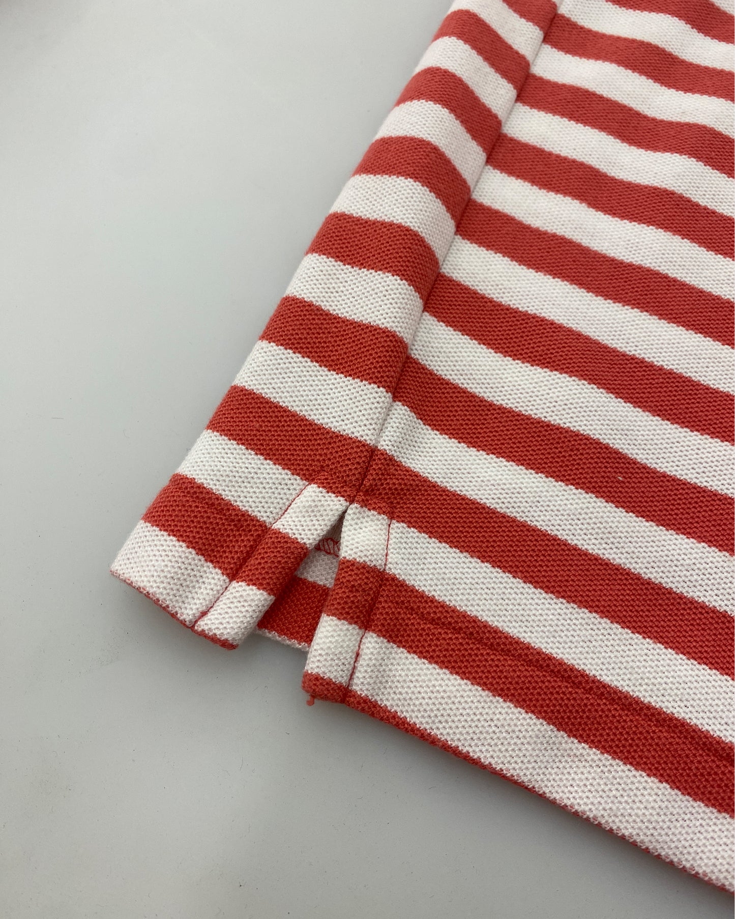 Lacoste Izod 1990s Striped Piqué Polo Shirt White Coral