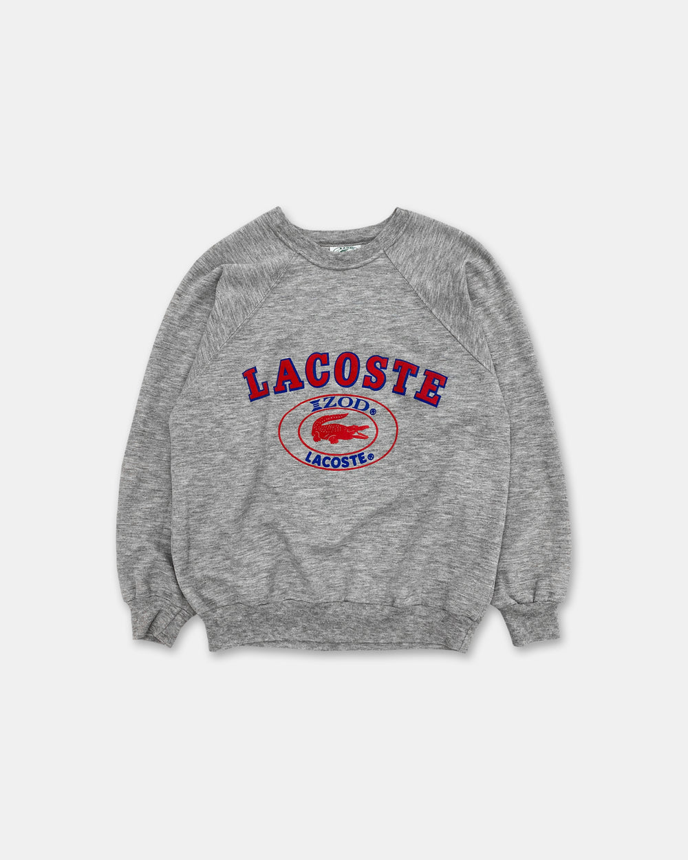 Lacoste Izod 1980s Raglan Logo Crewneck Heathergrey