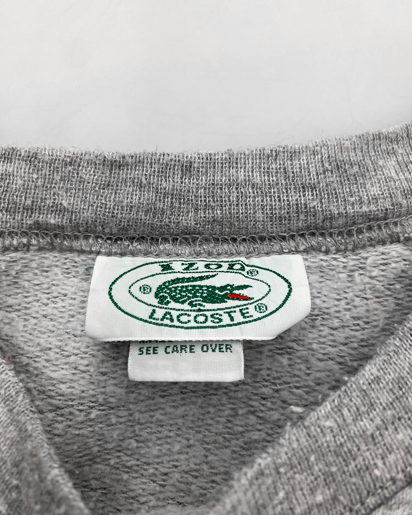 Lacoste Izod 1980s Raglan Logo Crewneck Heathergrey