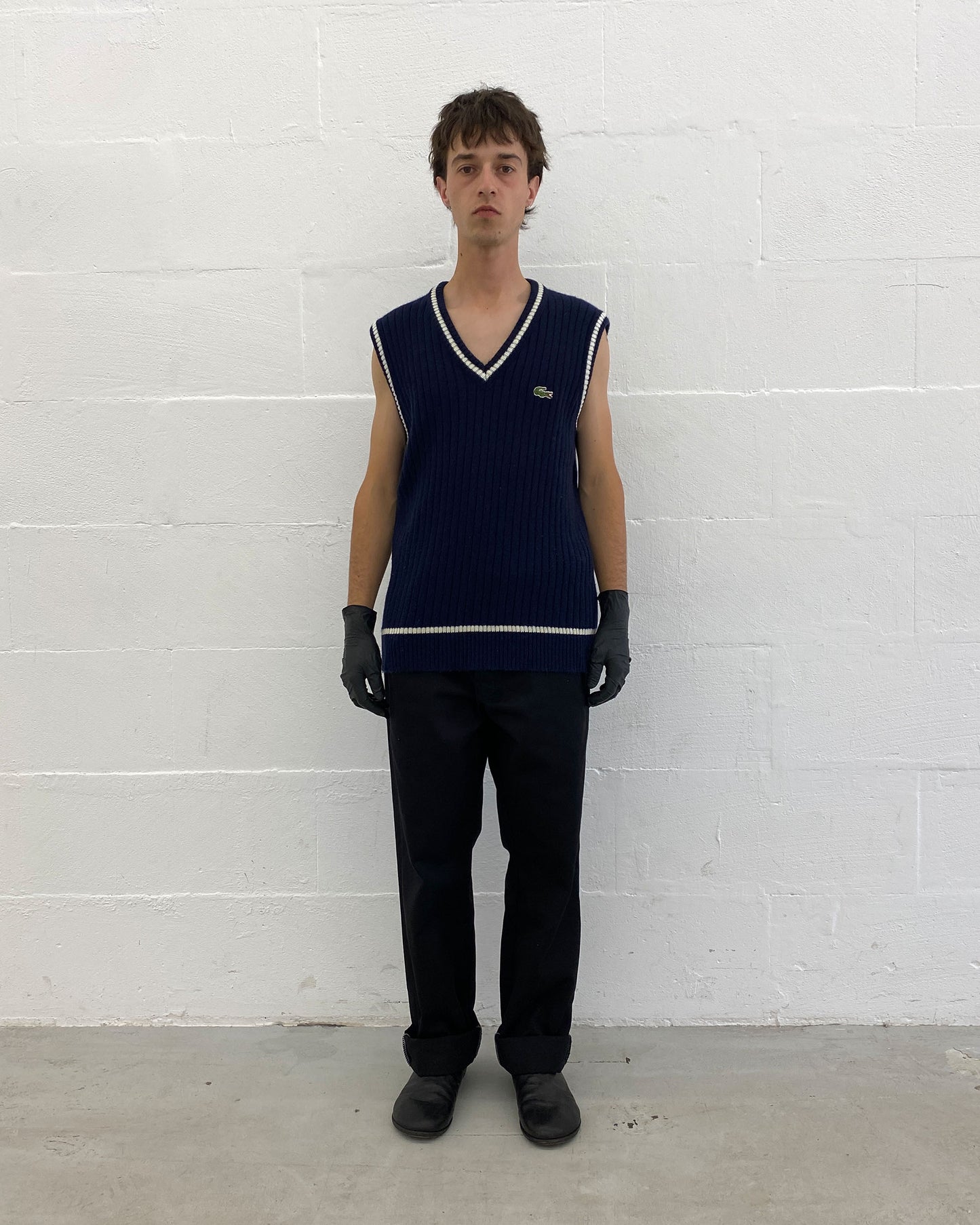 Lacoste 1980s Knit Sweater Vest Navy