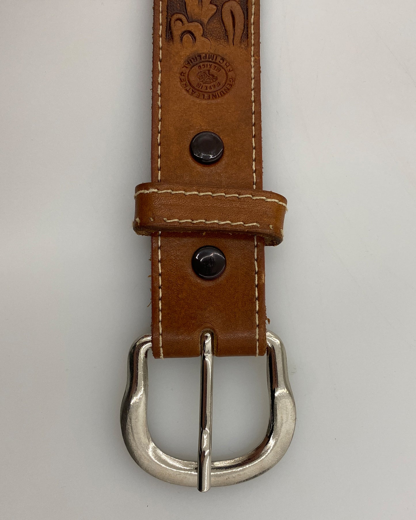 Vintage 2000s Western Leather Belt Brown