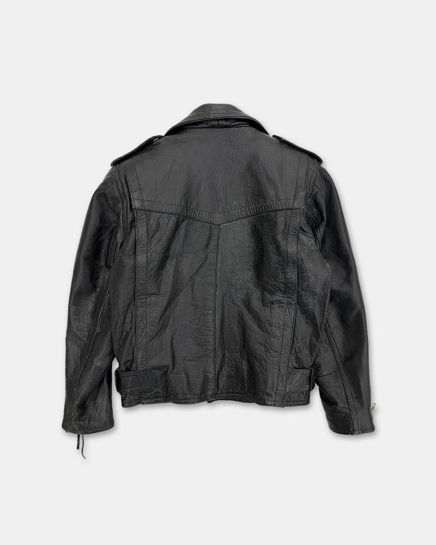 Black Point 1990s Biker Leatherjacket Black