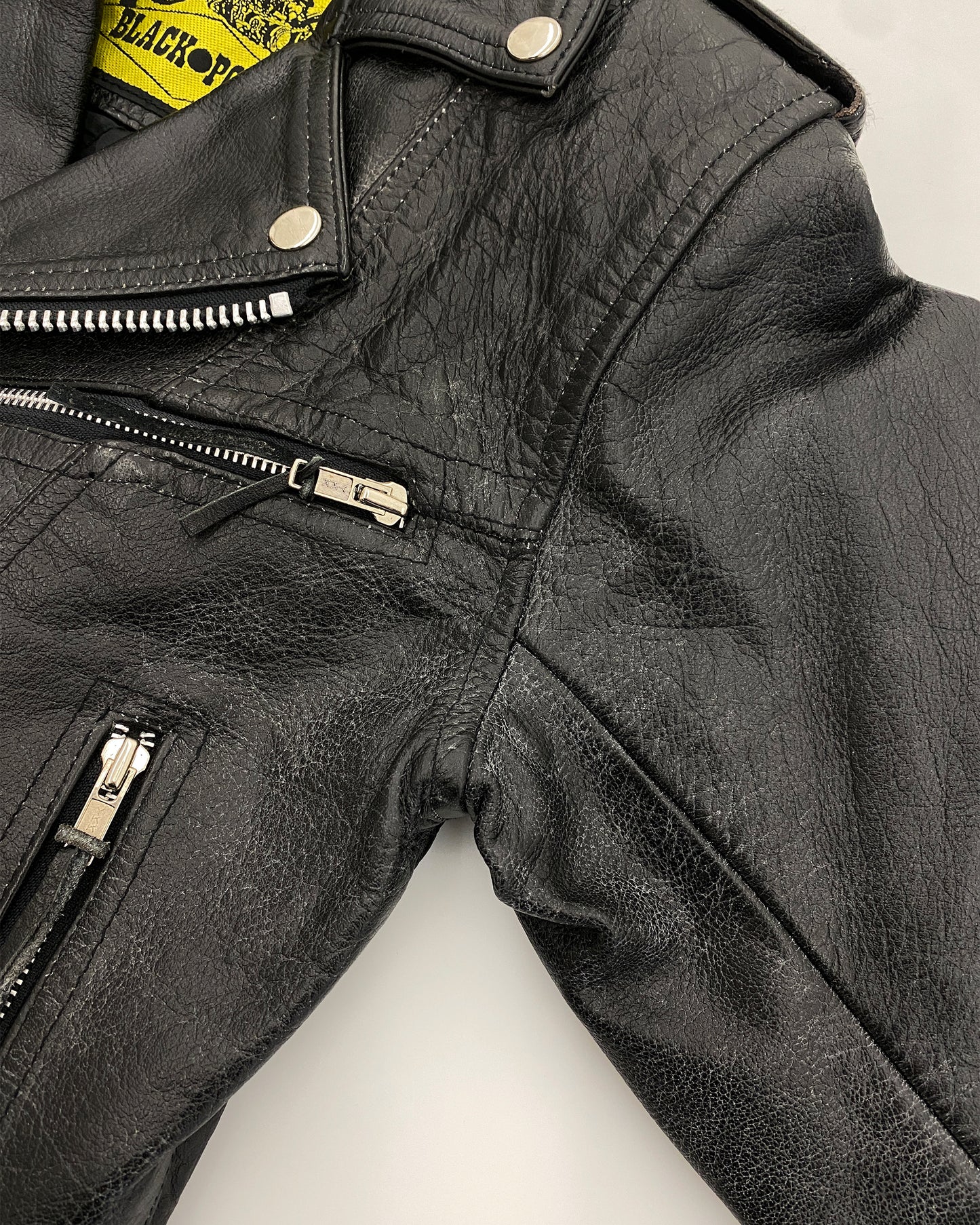 Black Point 1990s Biker Leatherjacket Black