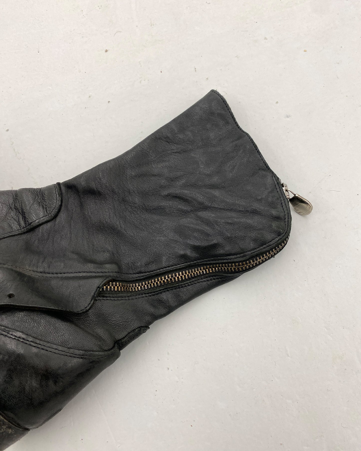 Le Ruemarcel 2000s Tornado Lederstiefel mit Reißverschluss Schwarz 