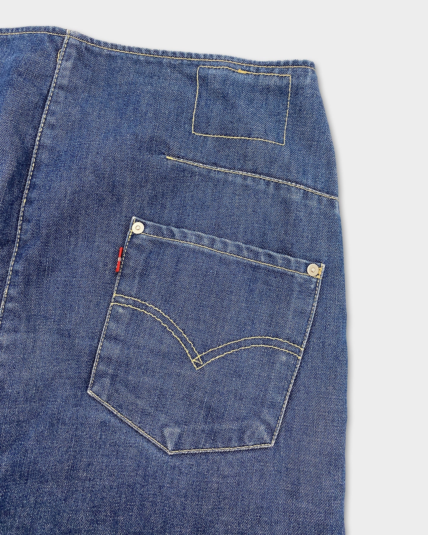 Levis Engineered Jeans 2000s Denim-Maxirock Blau 