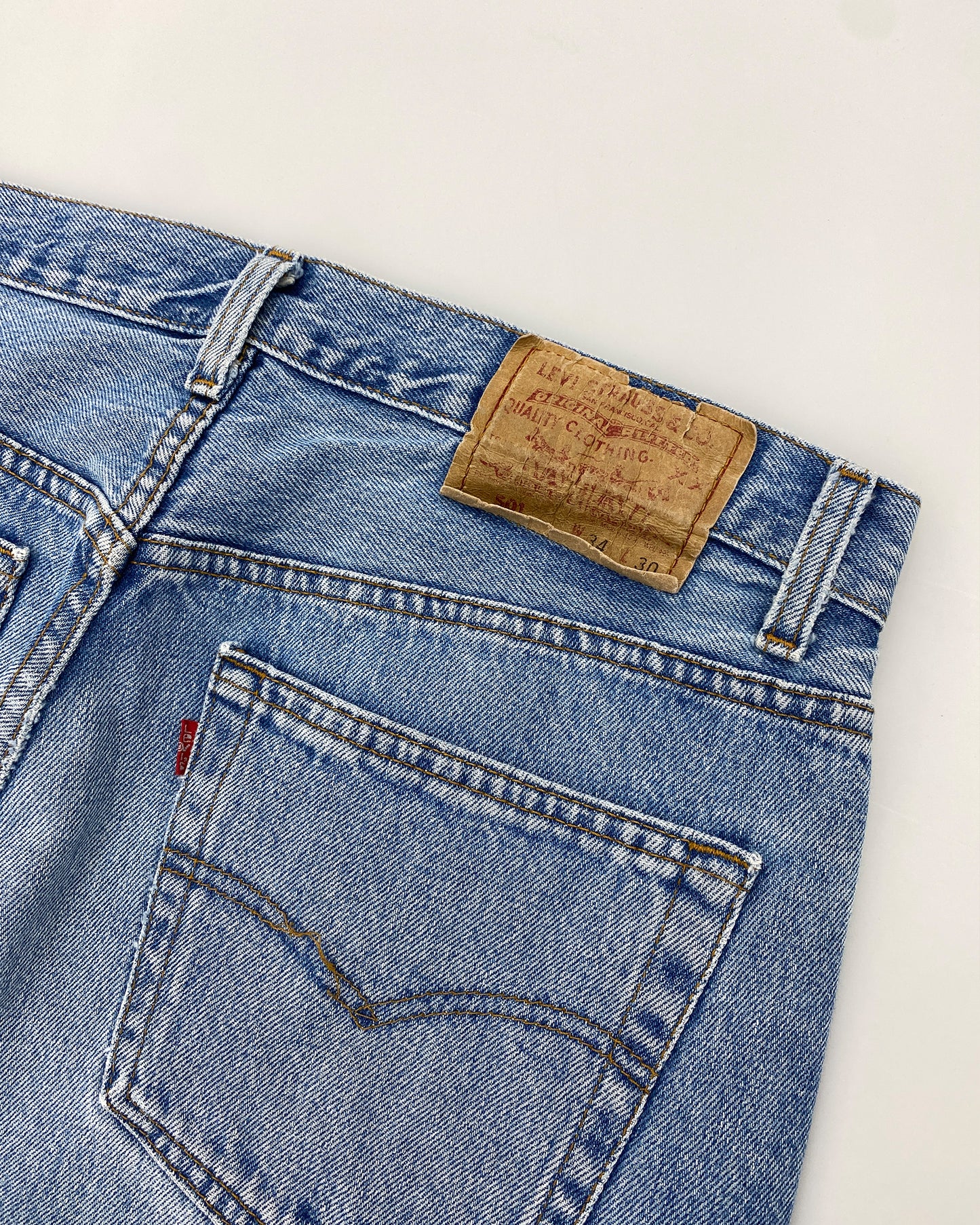 Levis 1990er 501 Denim Hellblau 