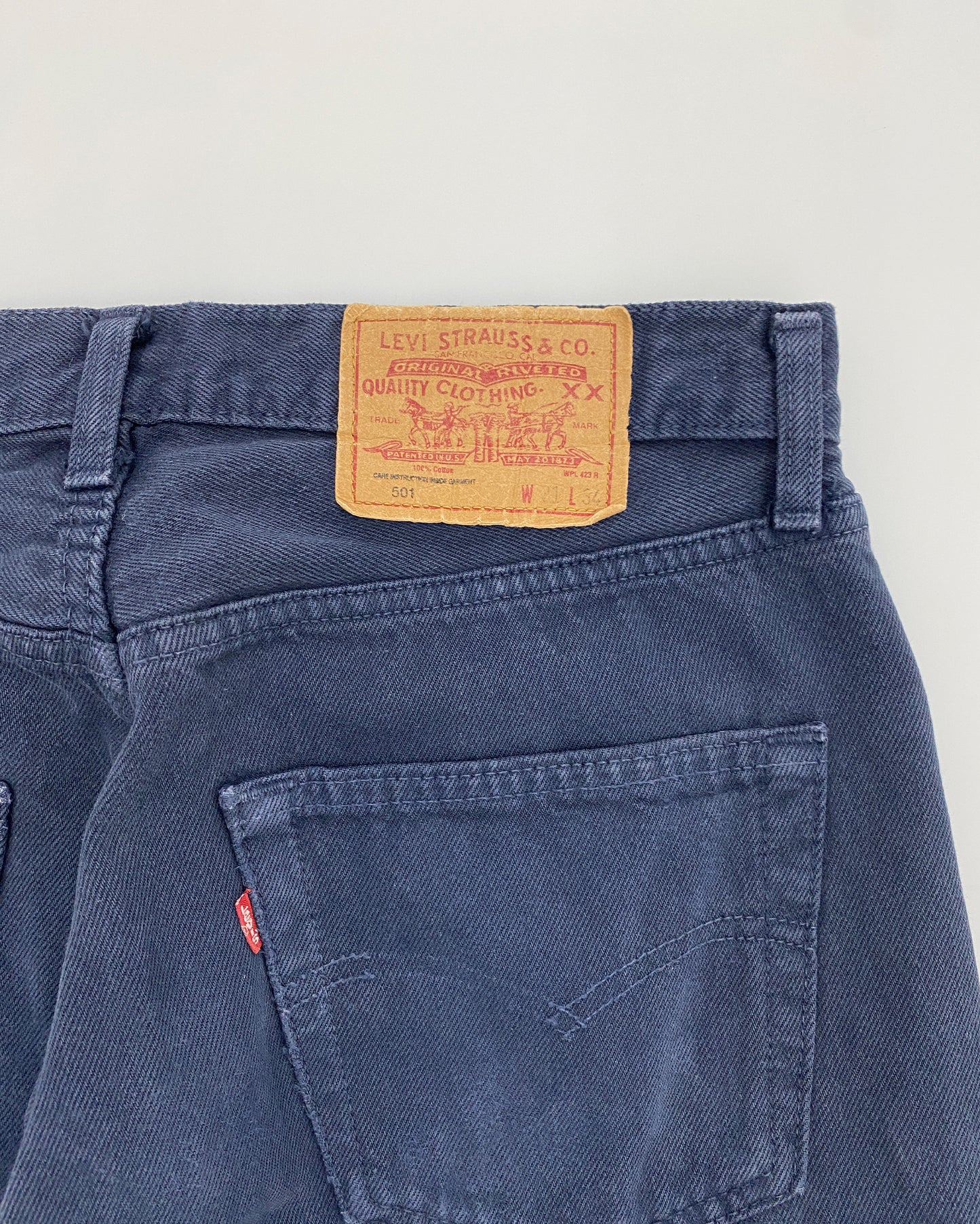 Levis 1990er 501 Denim Verblasstes Blau 