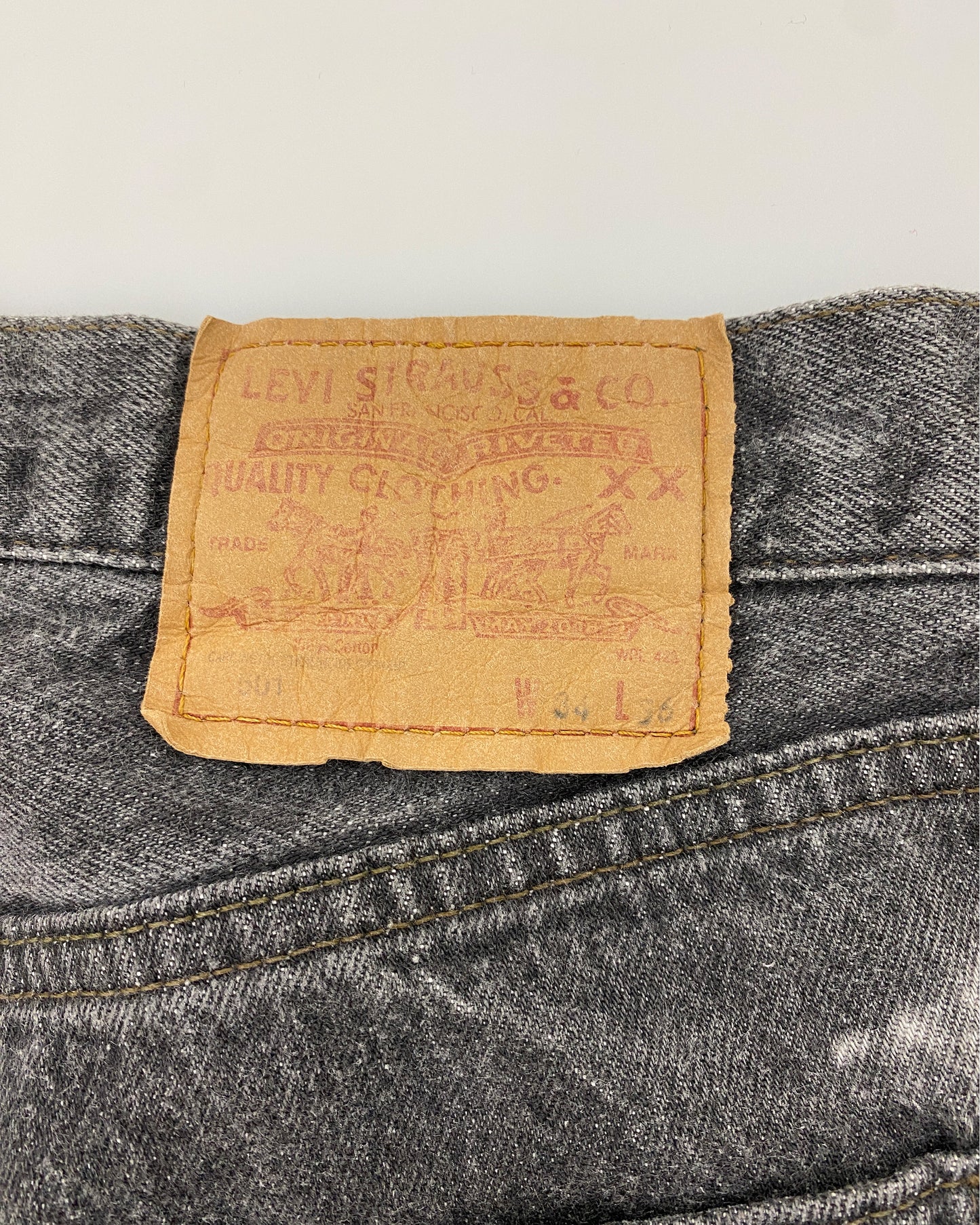 Levis 1990er 501 Denim verwaschenes Grau 