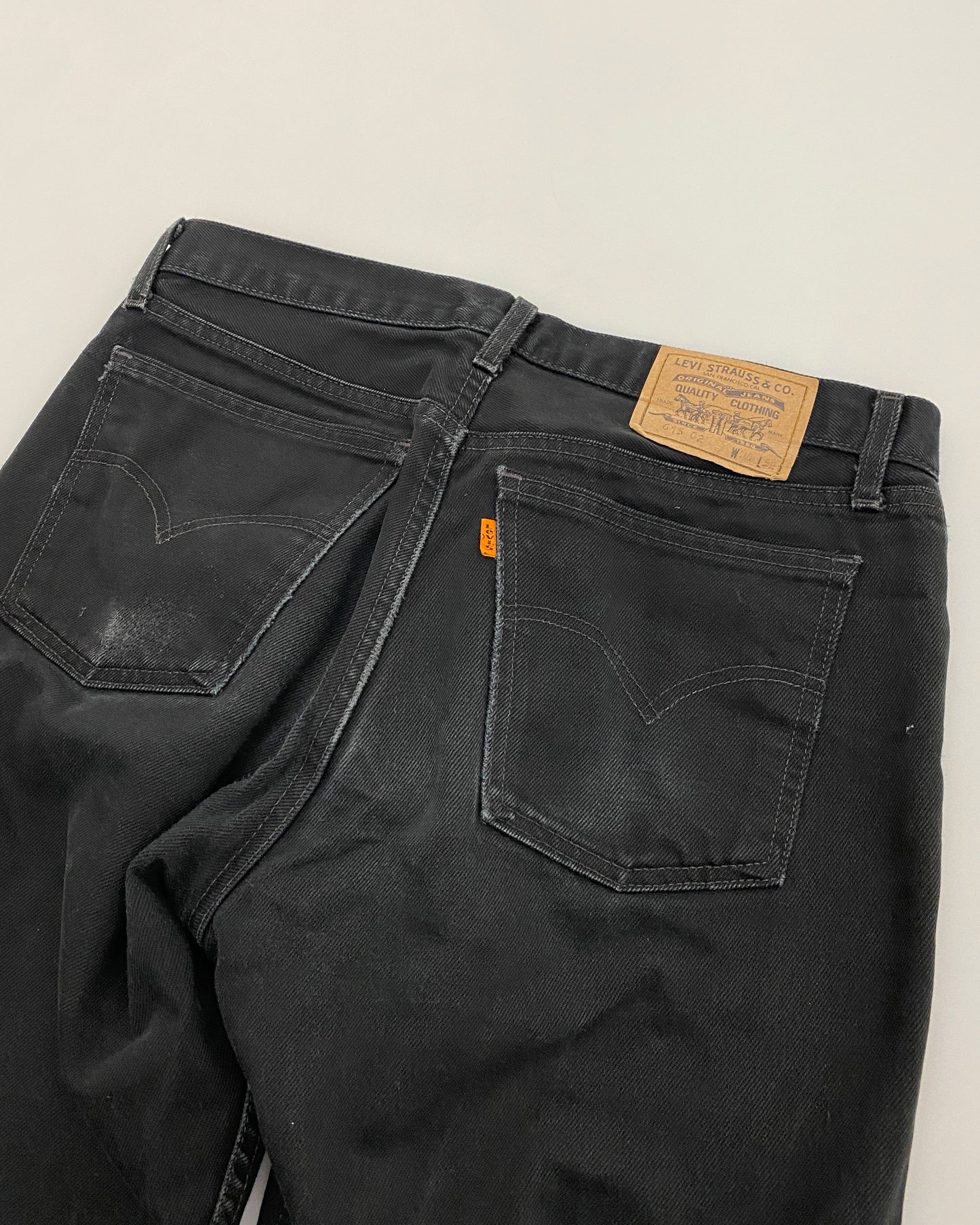 Levis 1990er Distressed Orange Tab Denim Schwarz 