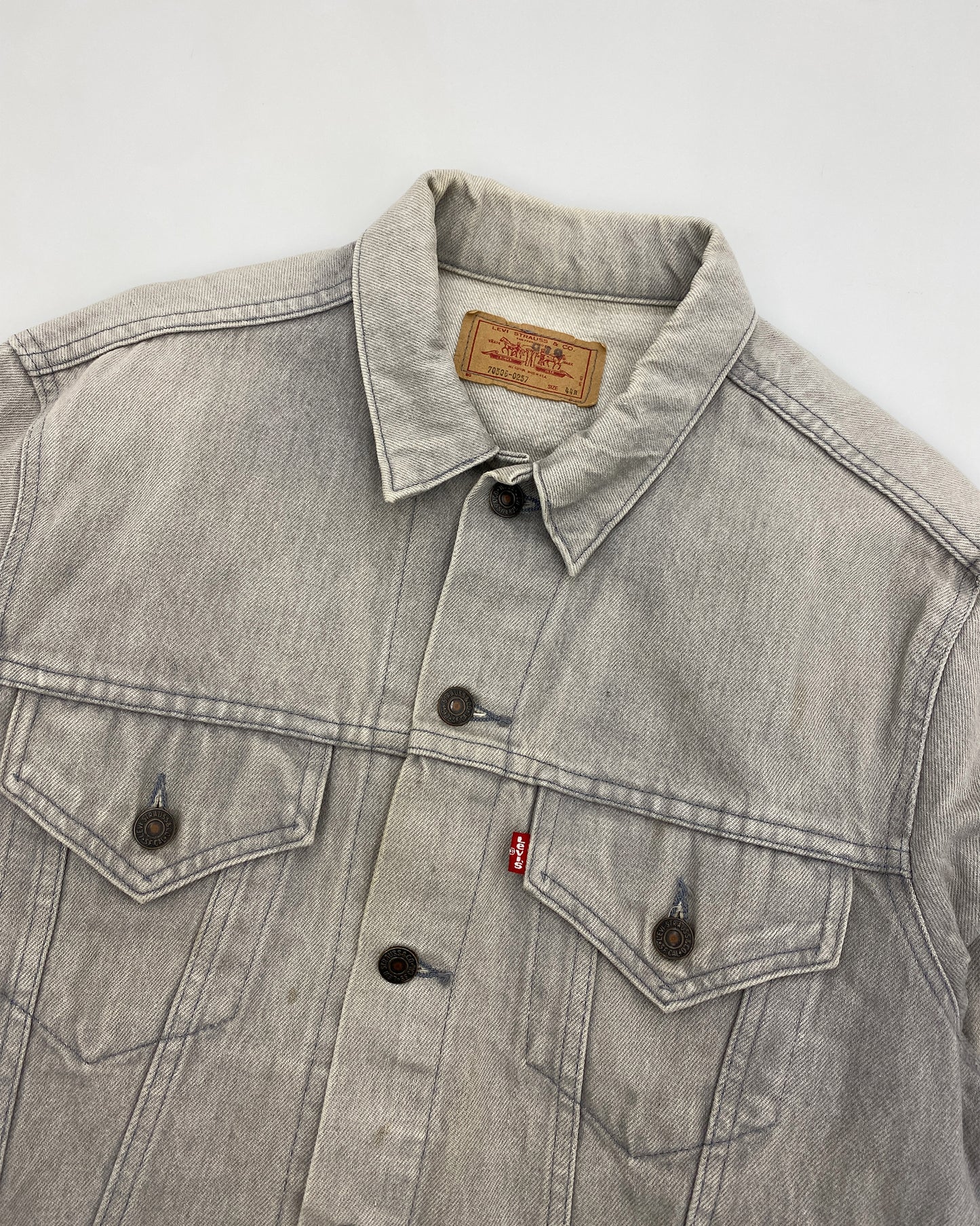 Levis 1980er Type 3 USA Jeansjacke Grau 