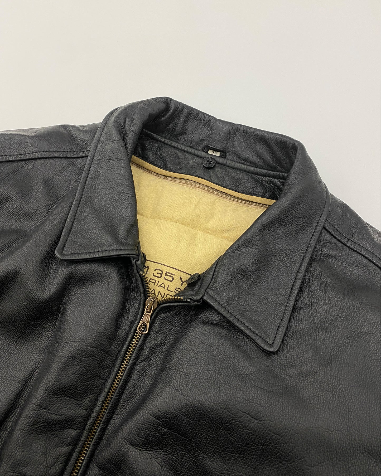 Levis 1980s Padded Leather Flightjacket Black