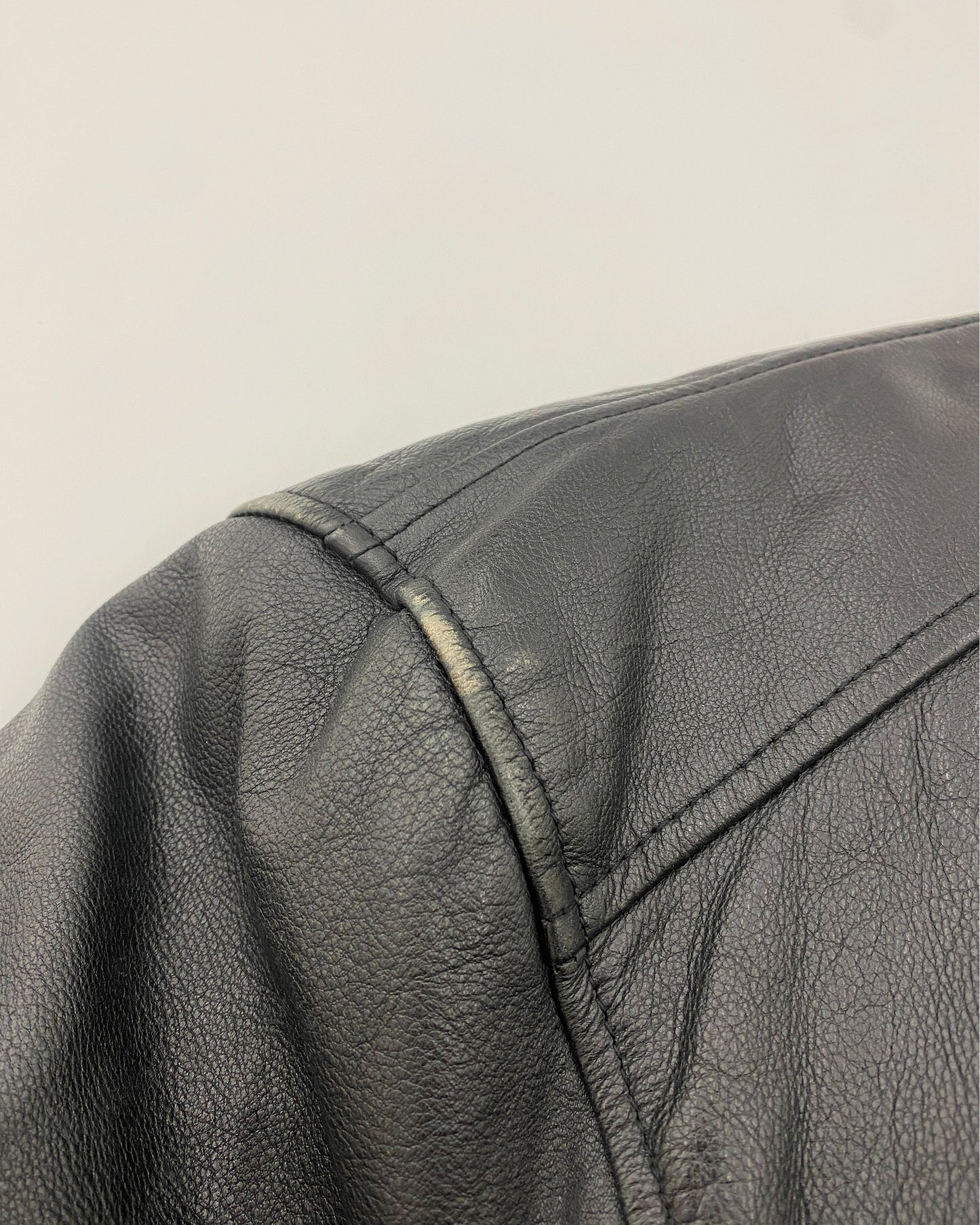 Levis 1980s Padded Leather Flightjacket Black