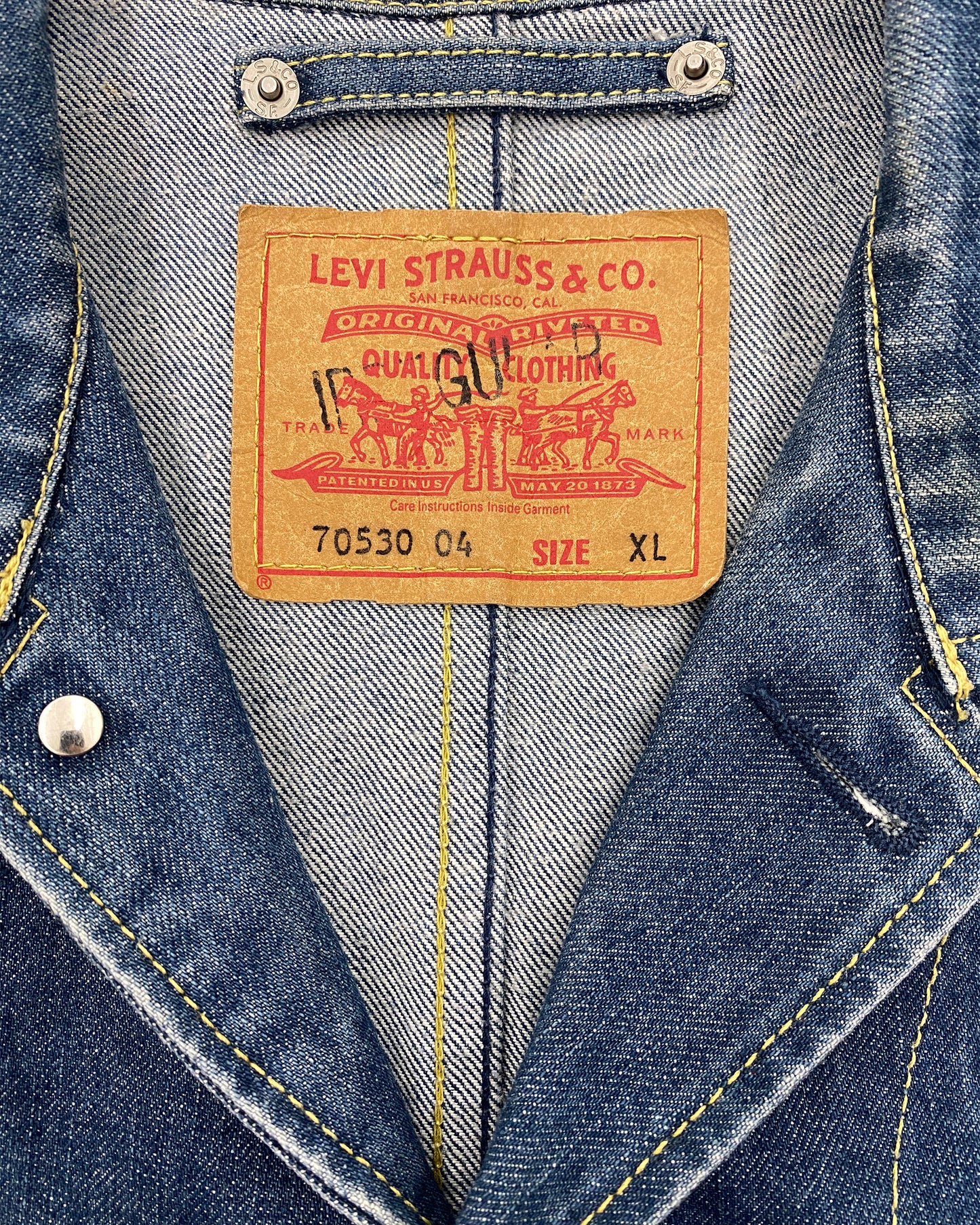 Levis 1990er Sample Jeansjacke Blau 