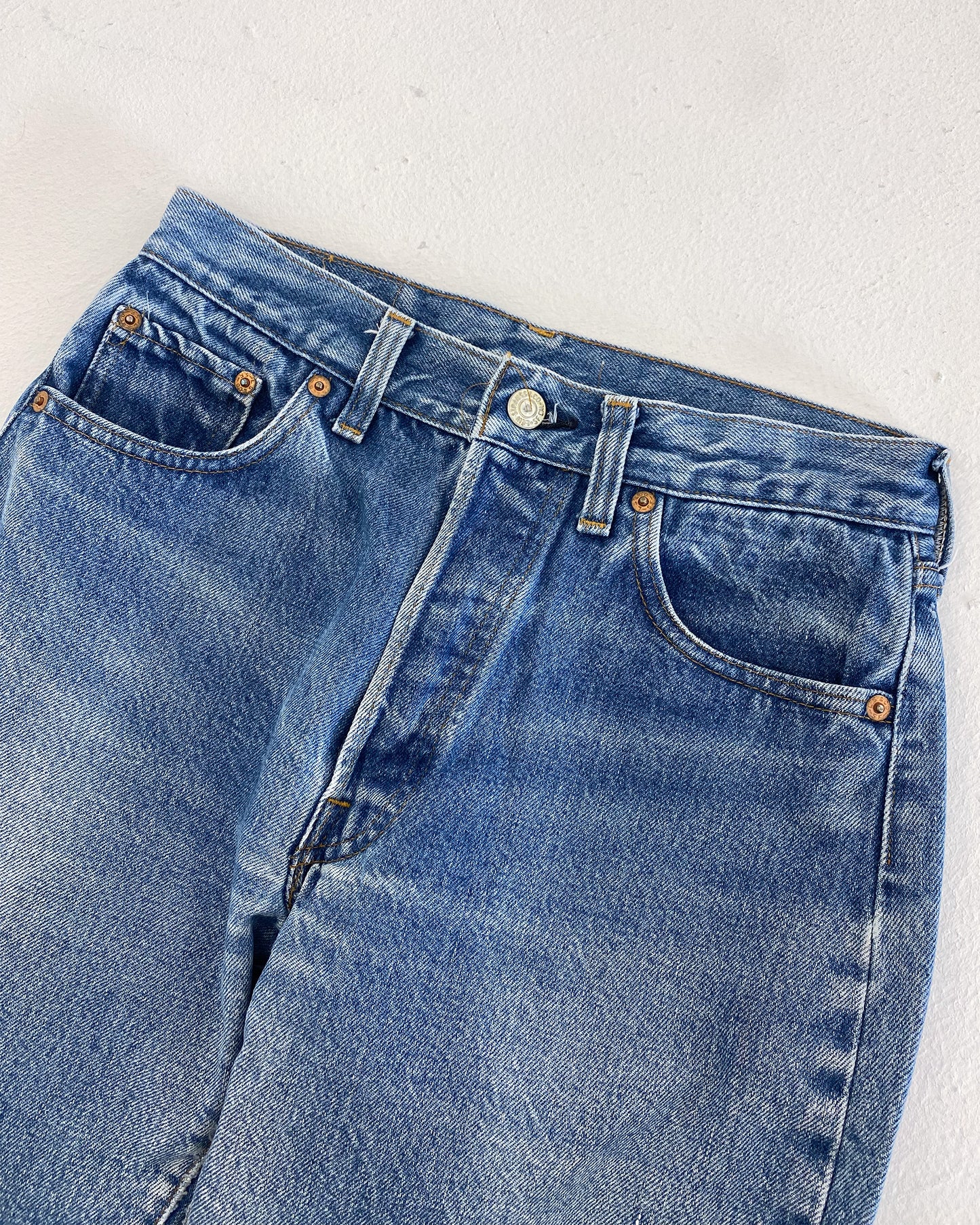 Levis 1970s 501 Selvedge Denim Light Blue