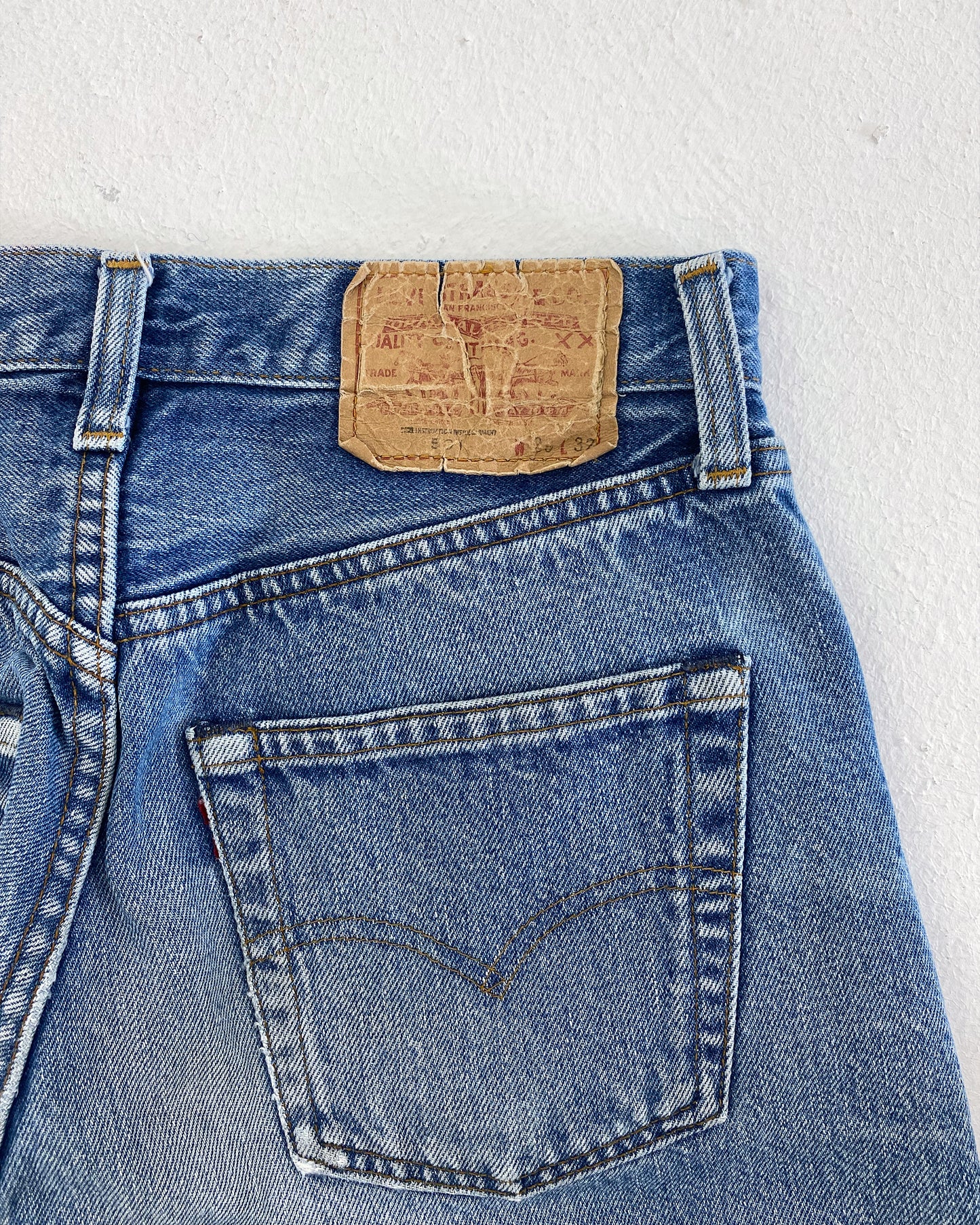 Levis 1970er 501 Selvedge Denim Hellblau 