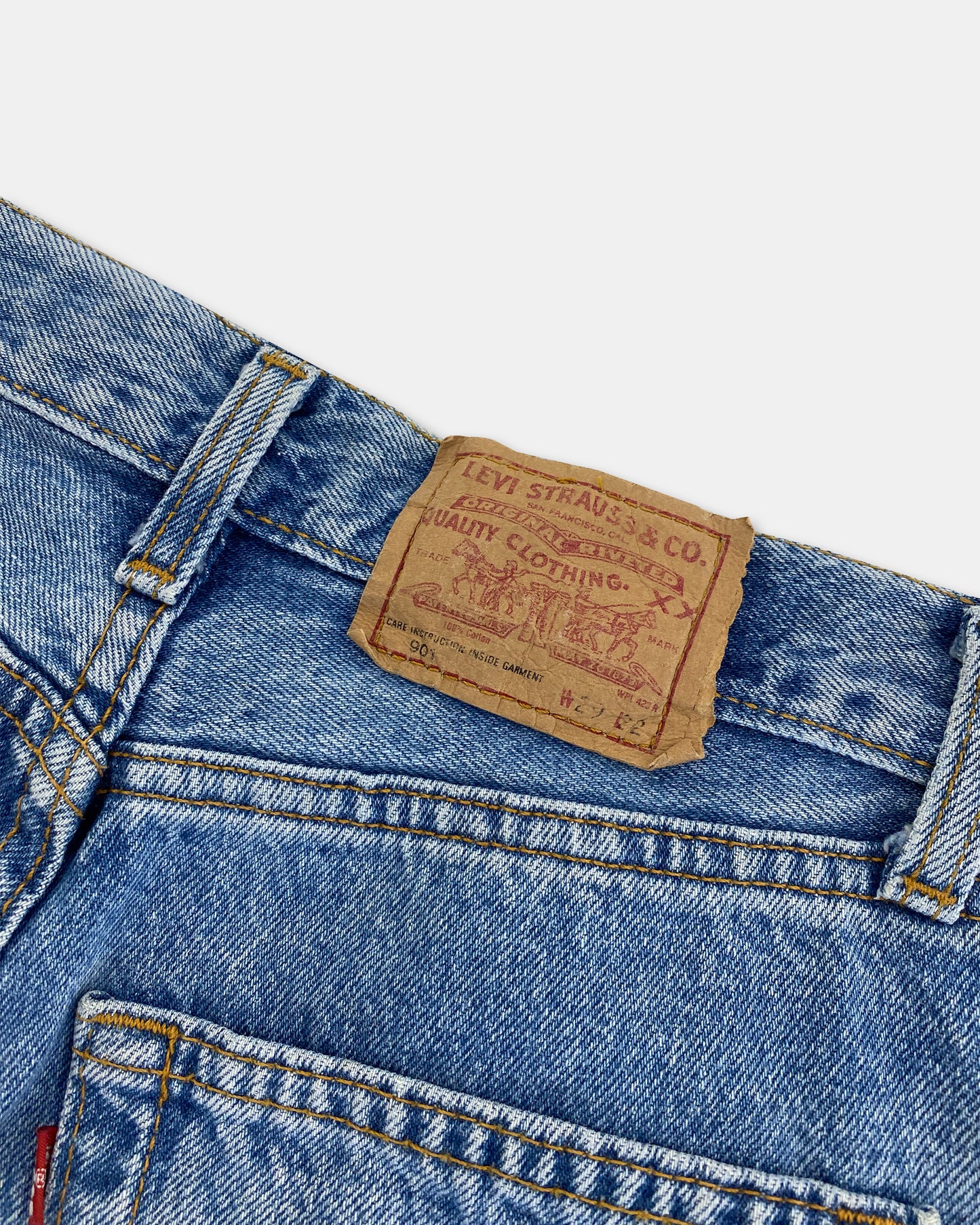 Levis 1990er 901 USA Jeansshorts Hellblau 