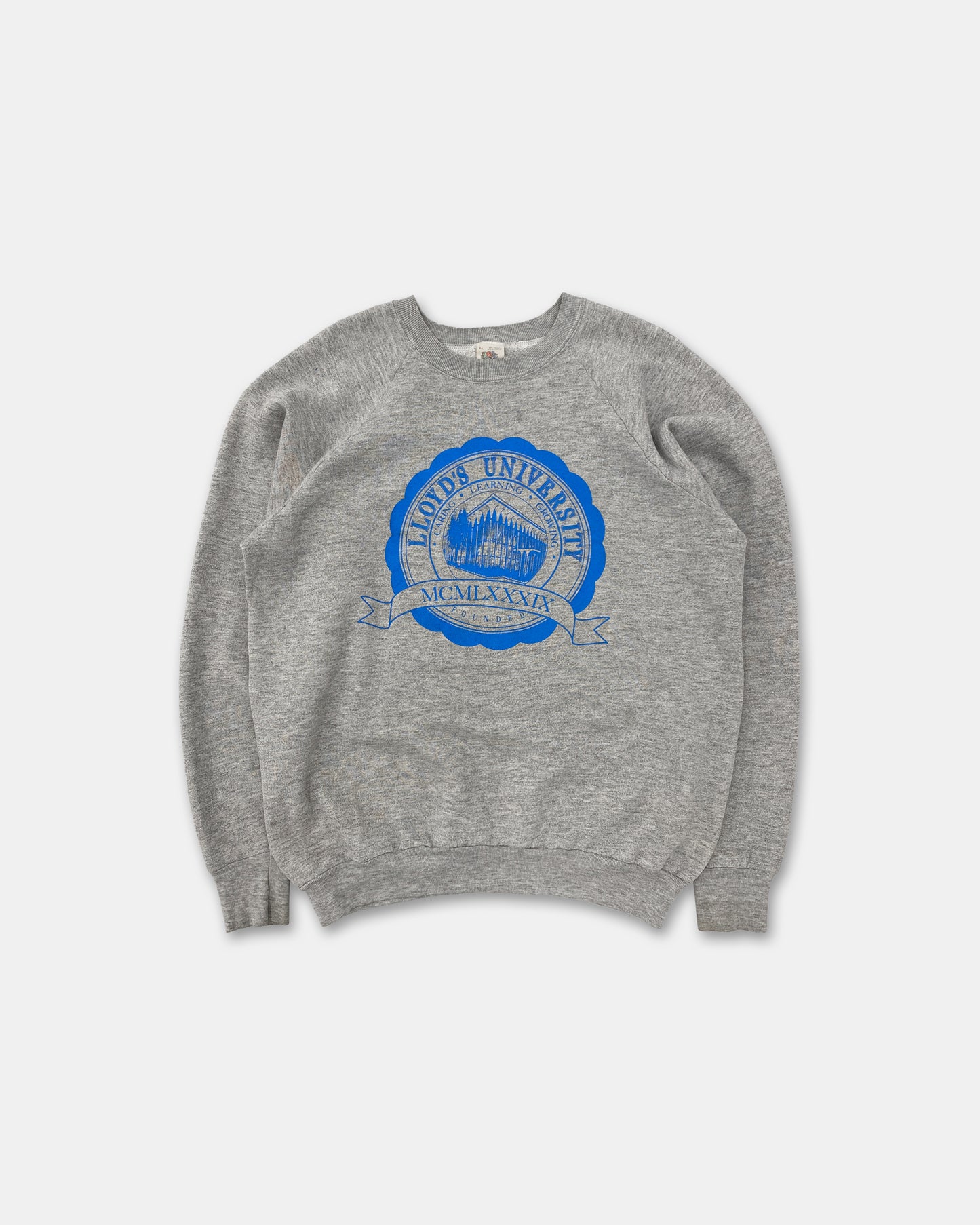 Vintage 1990er Lloyd es University Raglan Crewneck Heathergrey 