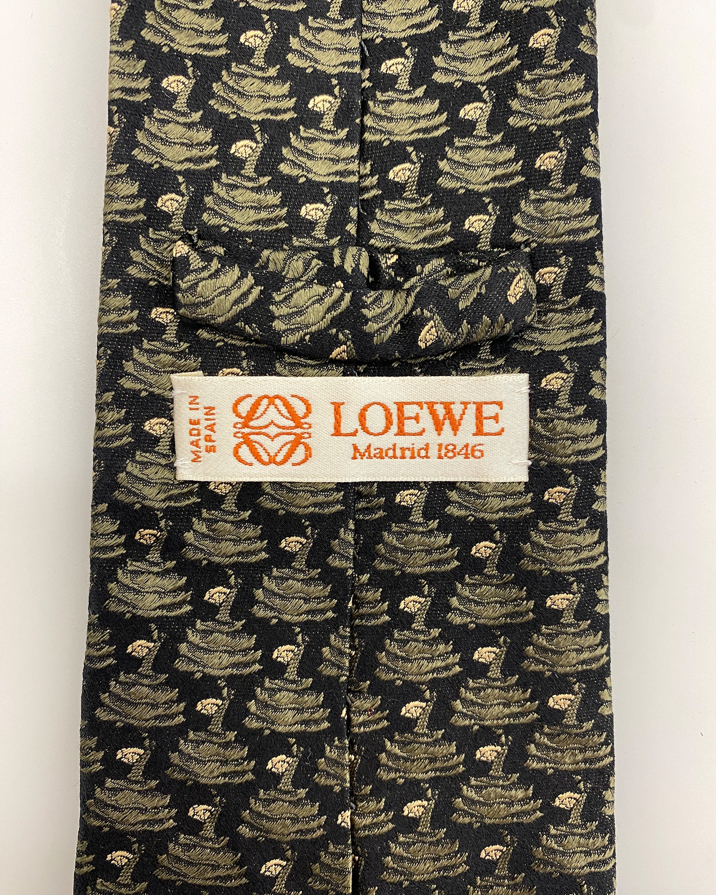 Loewe – Krawatte mit Muster im 1990er-Stil in Schwarz 