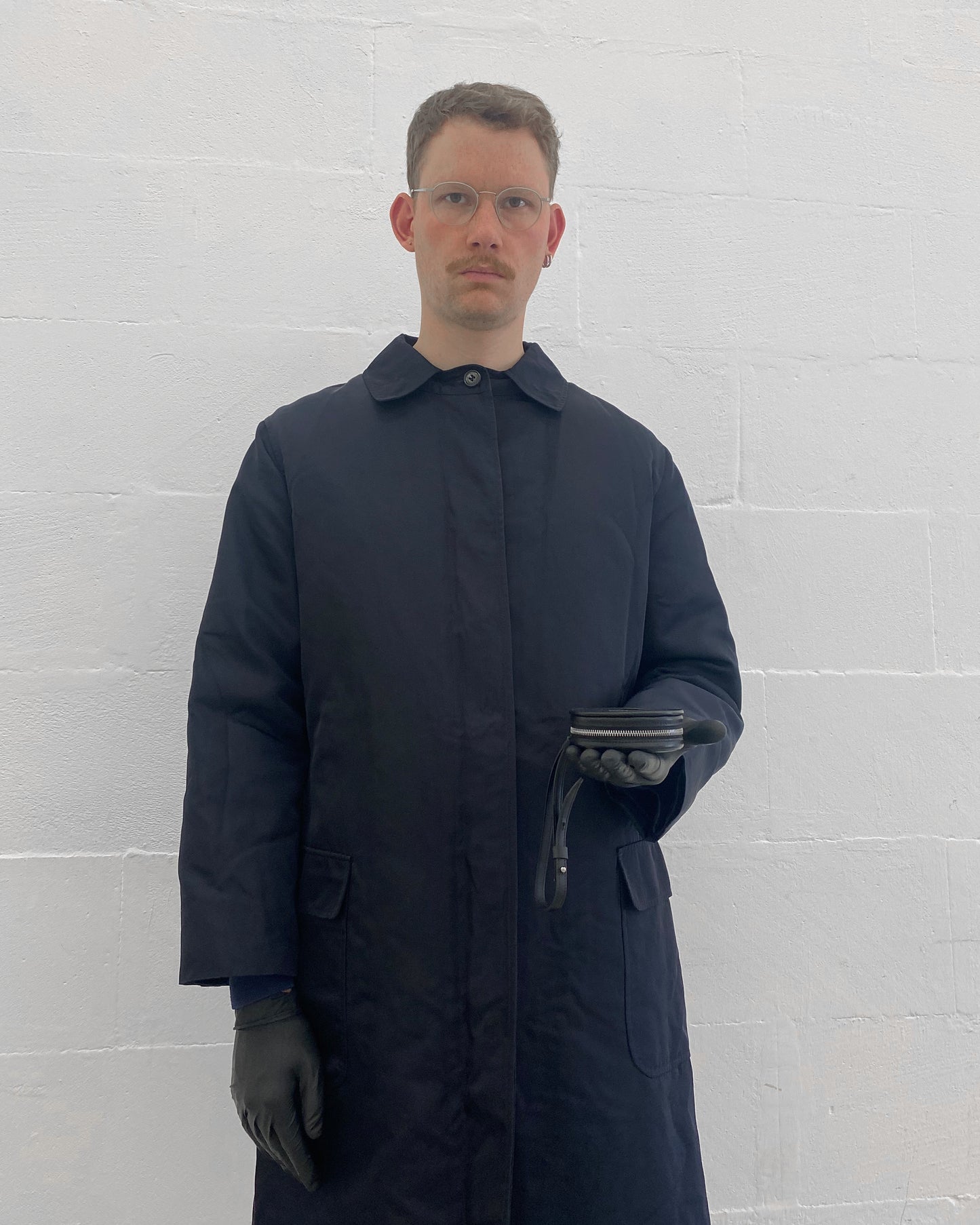 Lufthansa 2000s Padded Nylon Coat Navy