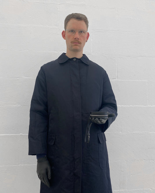 Lufthansa 2000s Padded Nylon Coat Navy