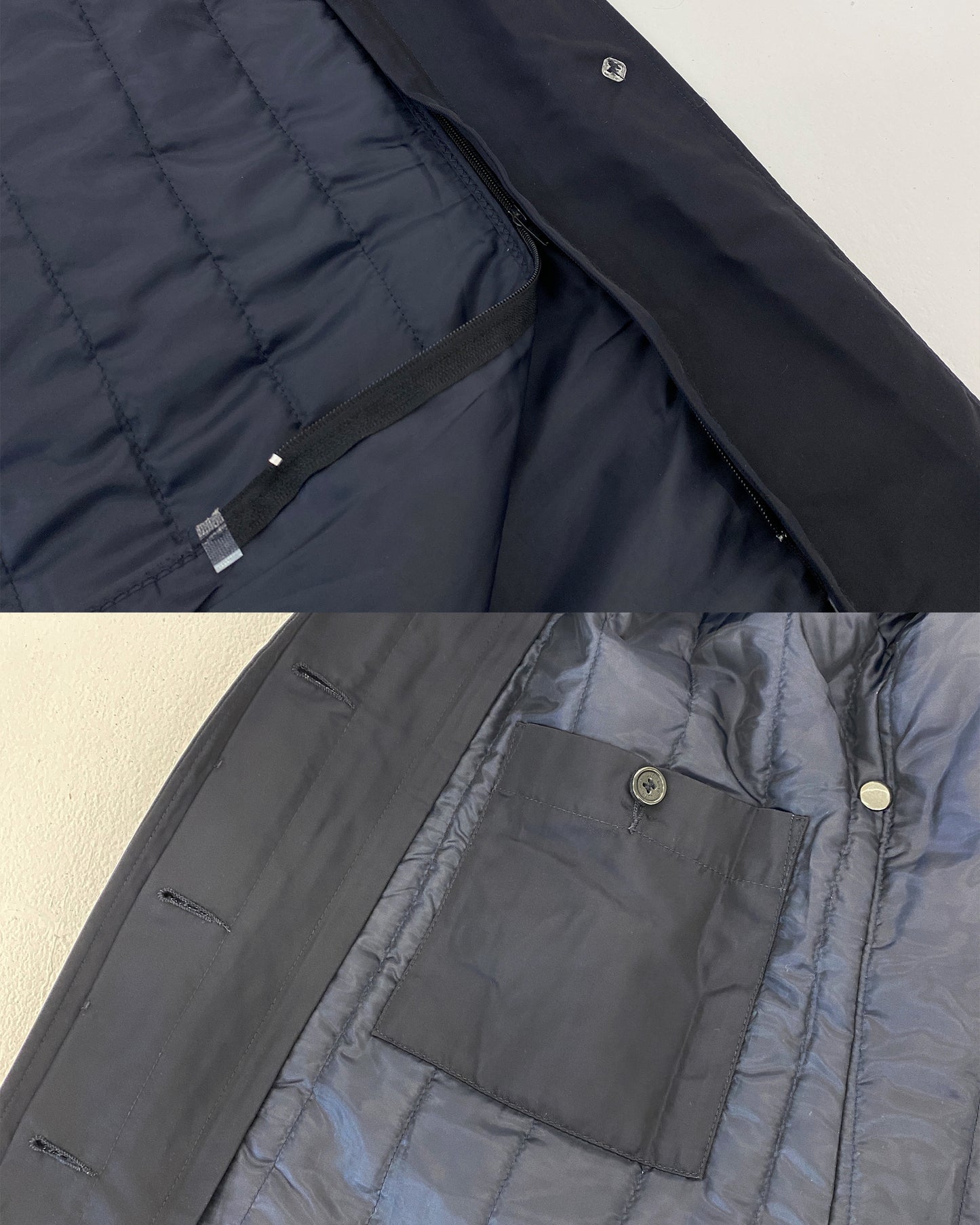 Lufthansa 2000s Padded Nylon Coat Navy