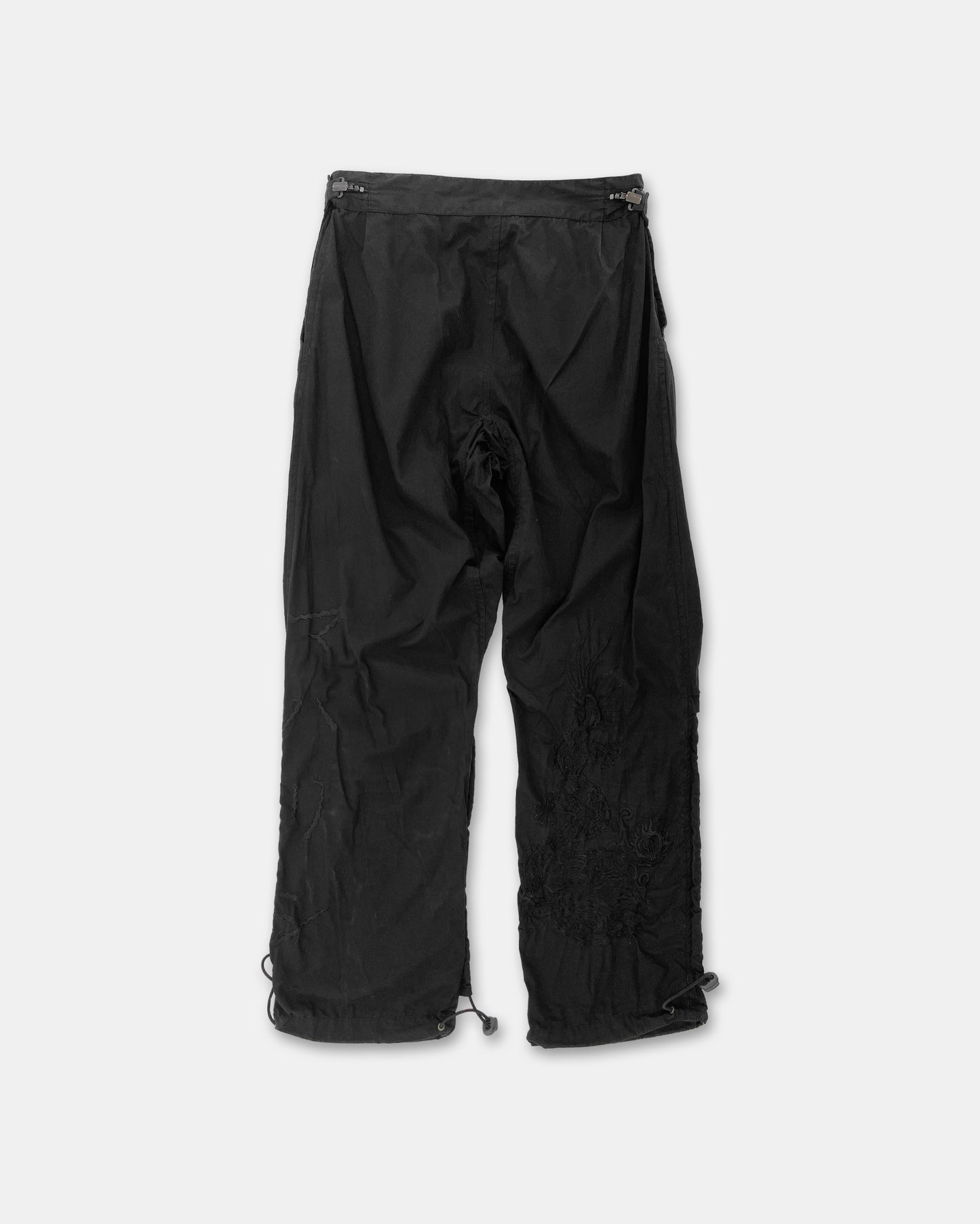 Maharishi – Ninja-Hose mit Drachenstickerei im 1990er-Stil, Schwarz 