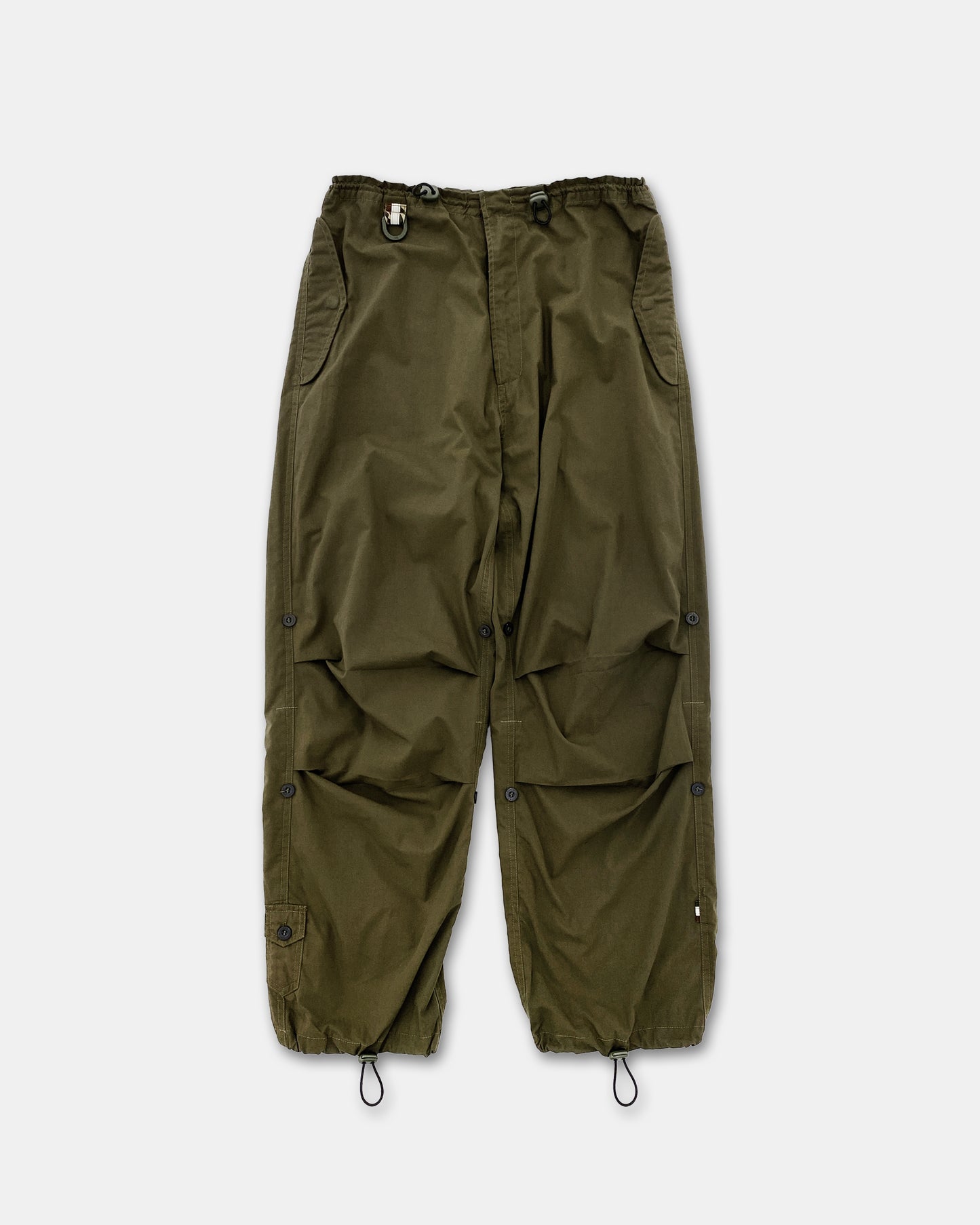 Maharishi 1990er Bestickte Mantis Snopants Fallschirmhose Khaki Grün 