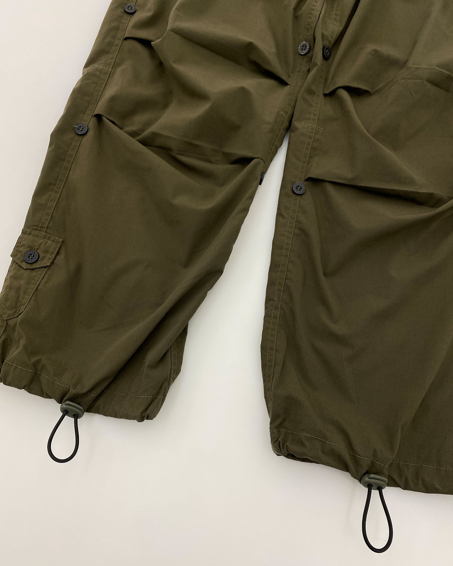 Maharishi 1990er Bestickte Mantis Snopants Fallschirmhose Khaki Grün 