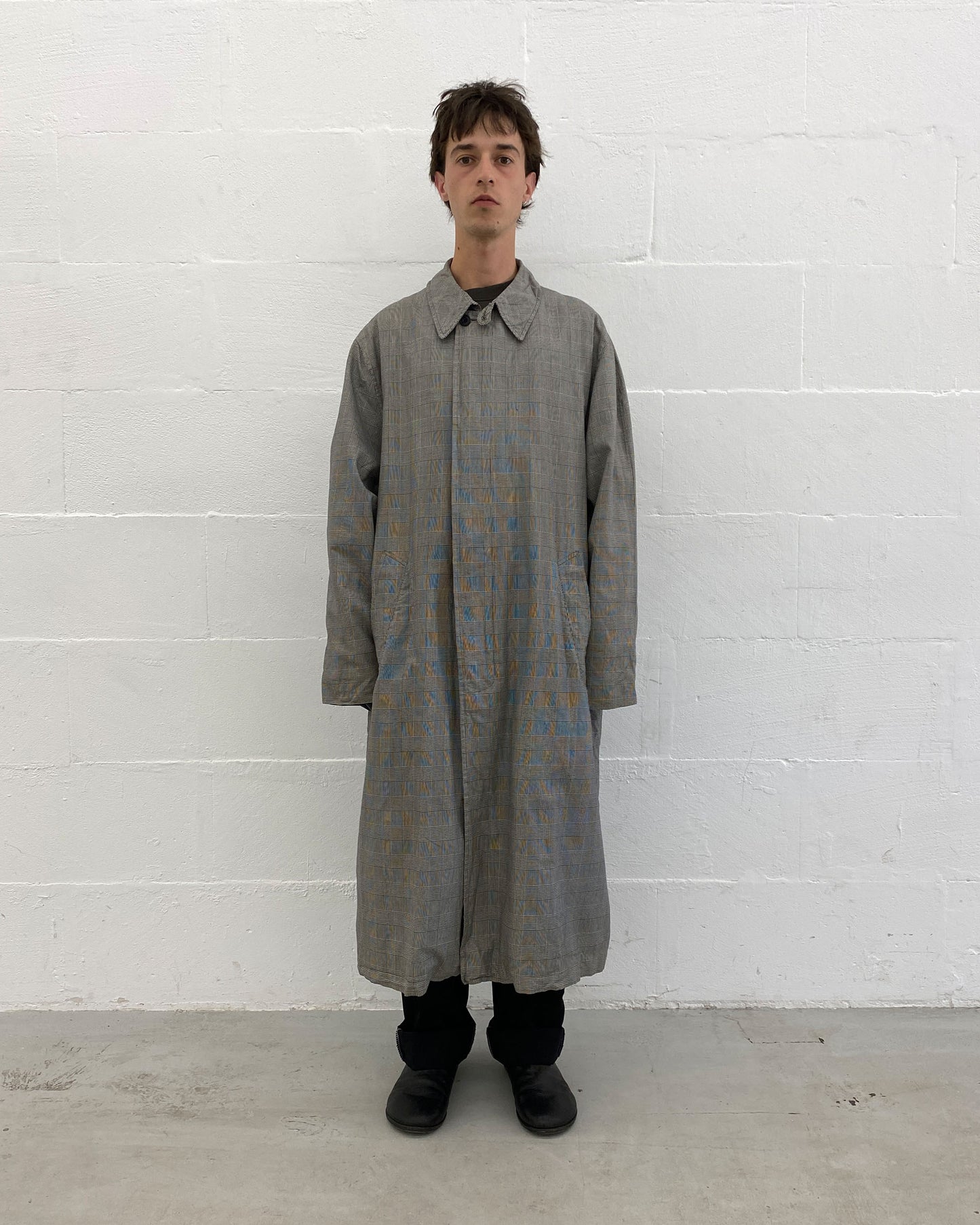 Paul Smith 1990s Glen Plaid Coat Grey