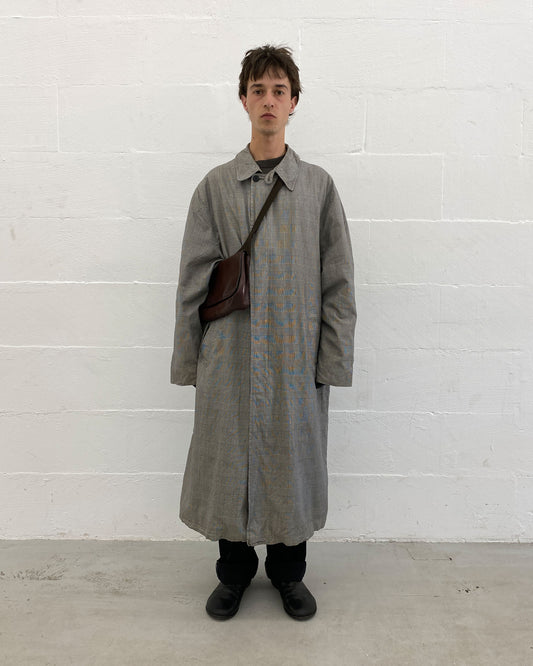 Paul Smith 1990s Glen Plaid Coat Grey