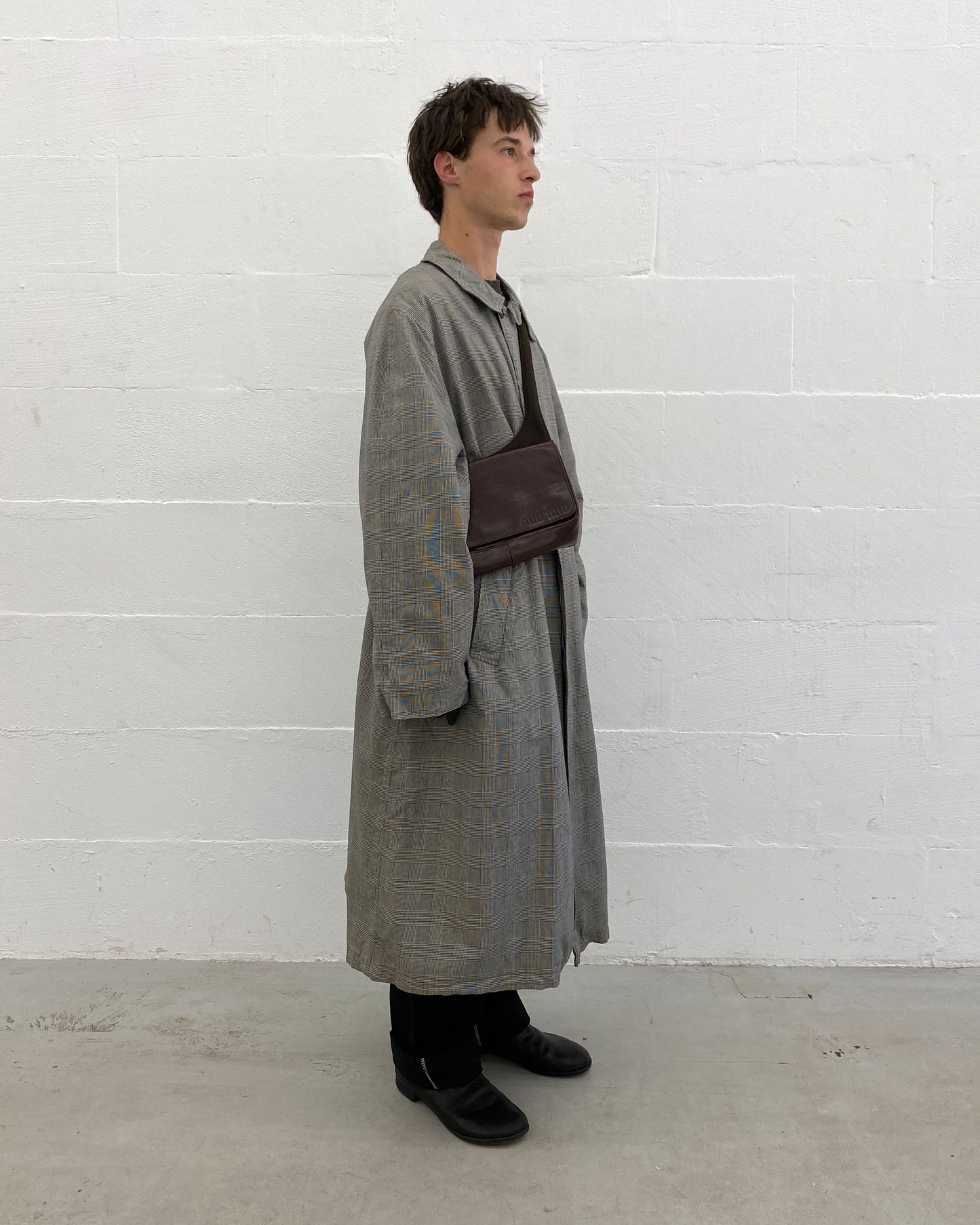 Paul Smith 1990s Glen Plaid Coat Grey