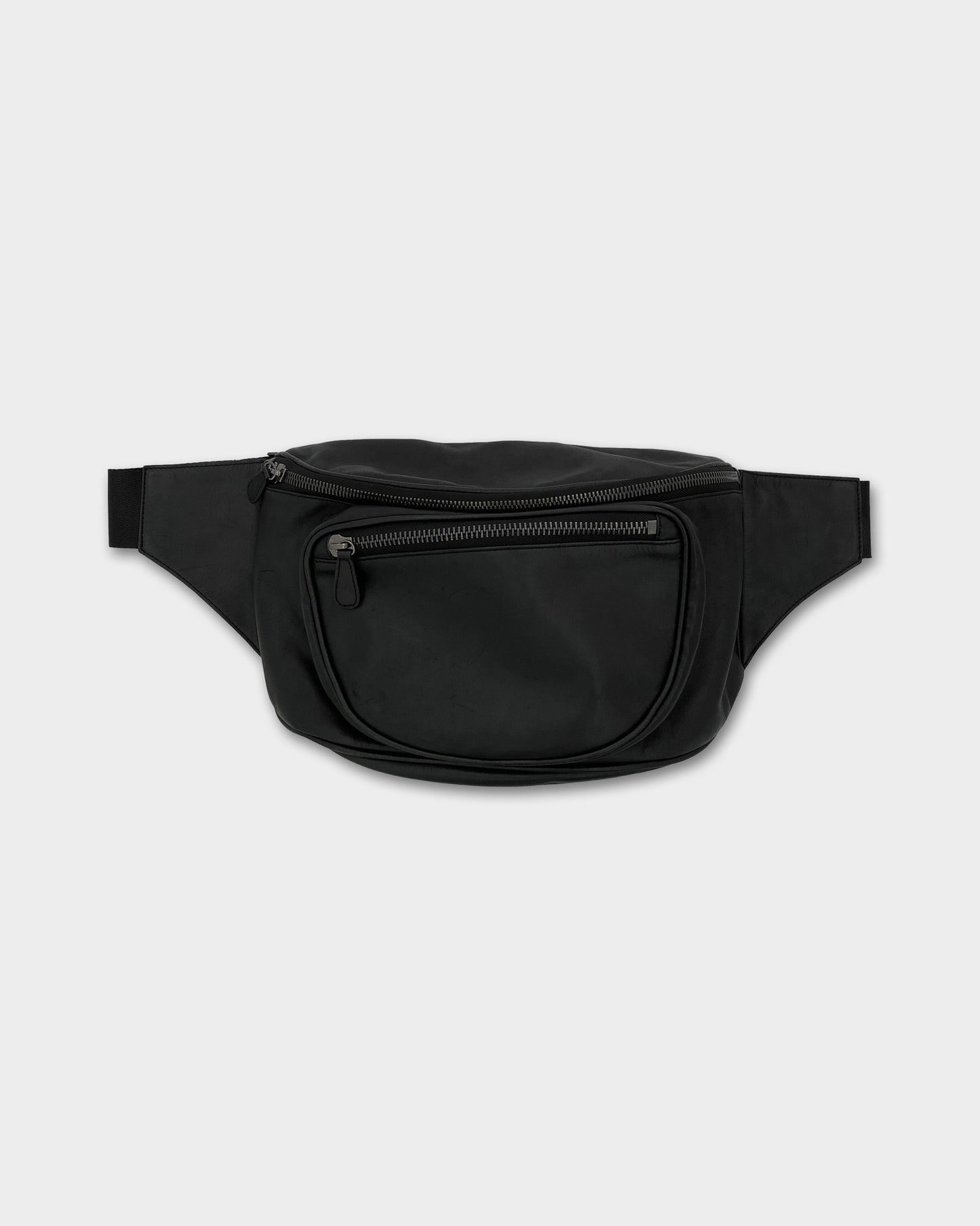 Maison Martin Margiela x H&amp;M 2012 Übergroße Gürteltasche aus Leder in Schwarz 