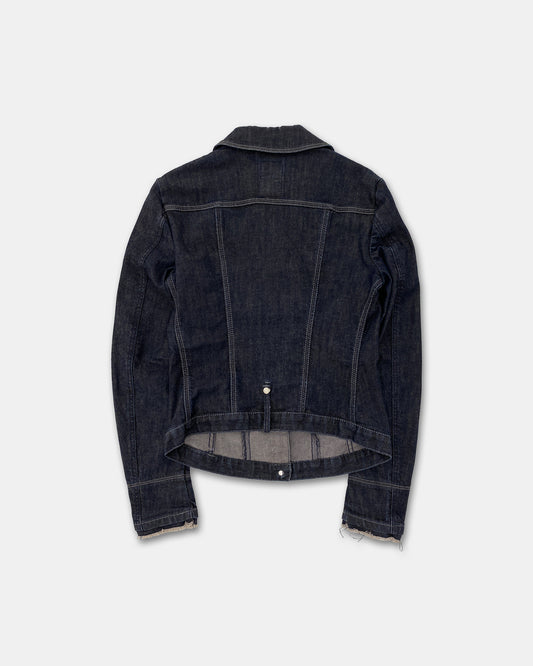 Marithé + François Girbaud 2000s Deconstructed Denim Top Jacket Dark Blue