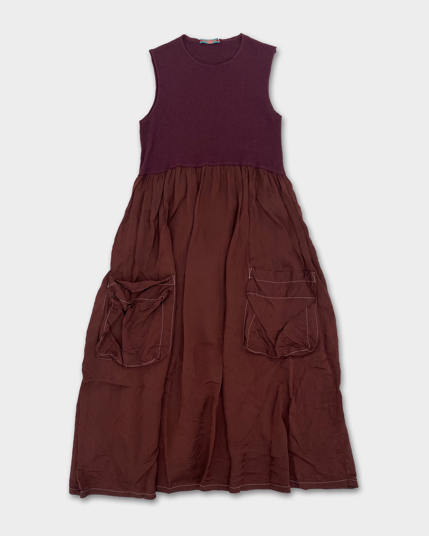 Marithé + François Girbaud 1990s Knit Nylon Tank Dress Purple