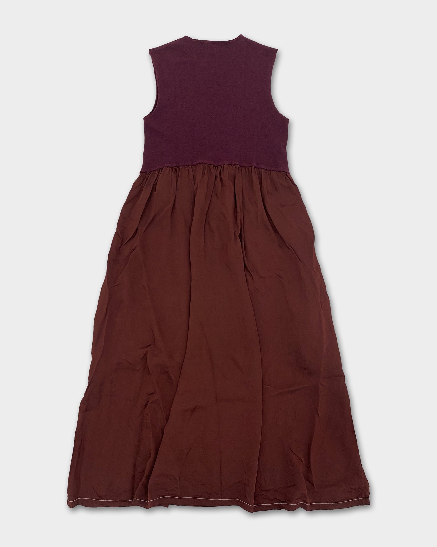 Marithé + François Girbaud 1990s Knit Nylon Tank Dress Purple