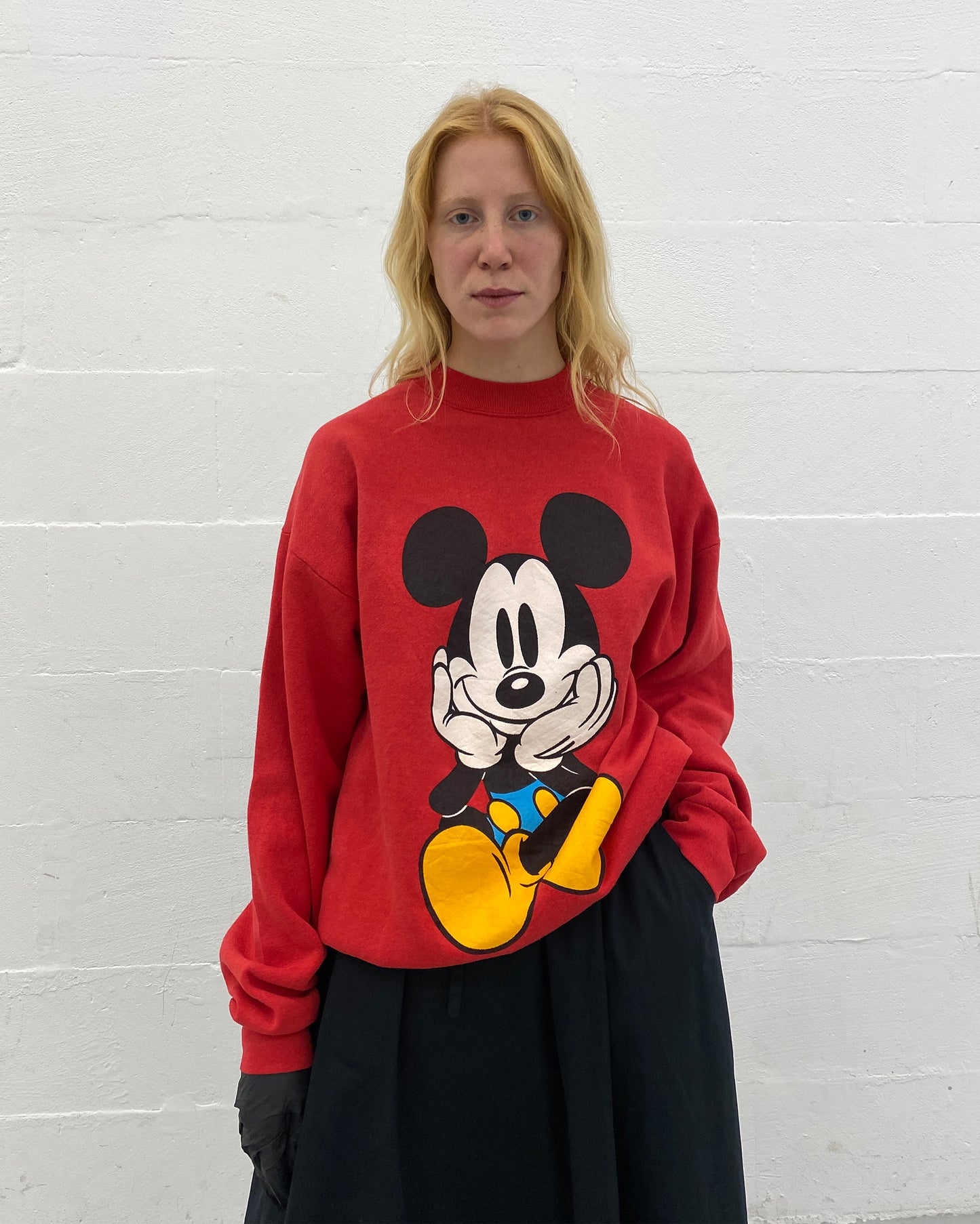 Vintage 1990s Made in USA Disney Mickey Crewneck Red