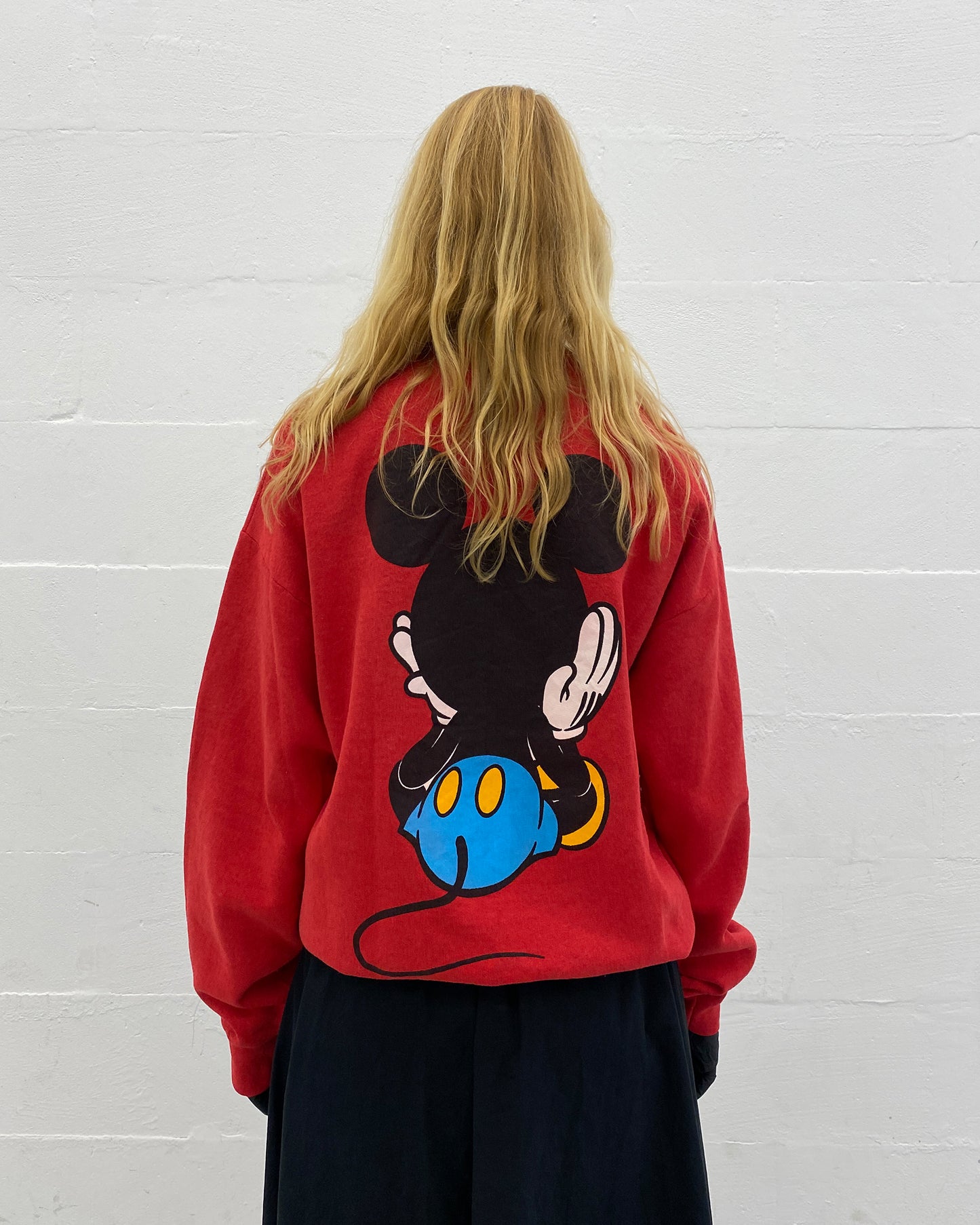 Vintage 1990s Made in USA Disney Mickey Crewneck Red