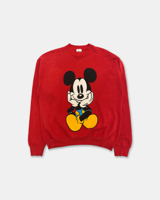 Vintage 1990er Jahre Made in USA Disney Mickey Crewneck Rot 