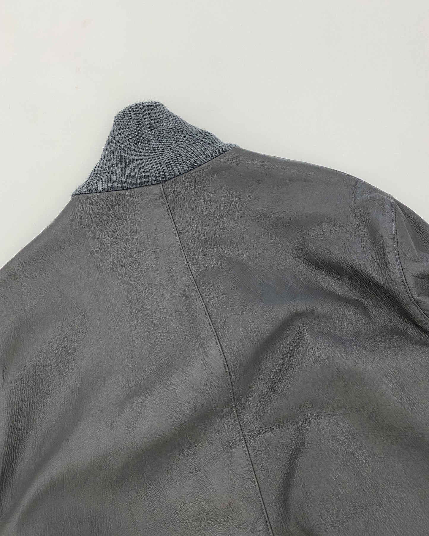 Vintage 1990s German Leather Flightjacket Grey