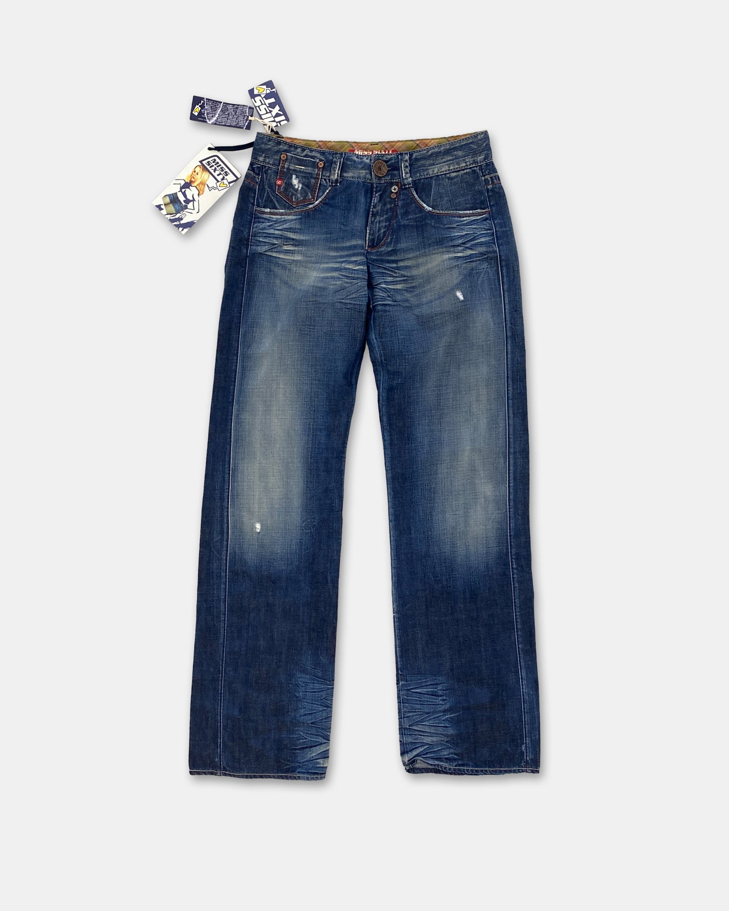 Miss Sixty 2000s Jeansblau mit mehreren Knöpfen und Gesäßtasche 