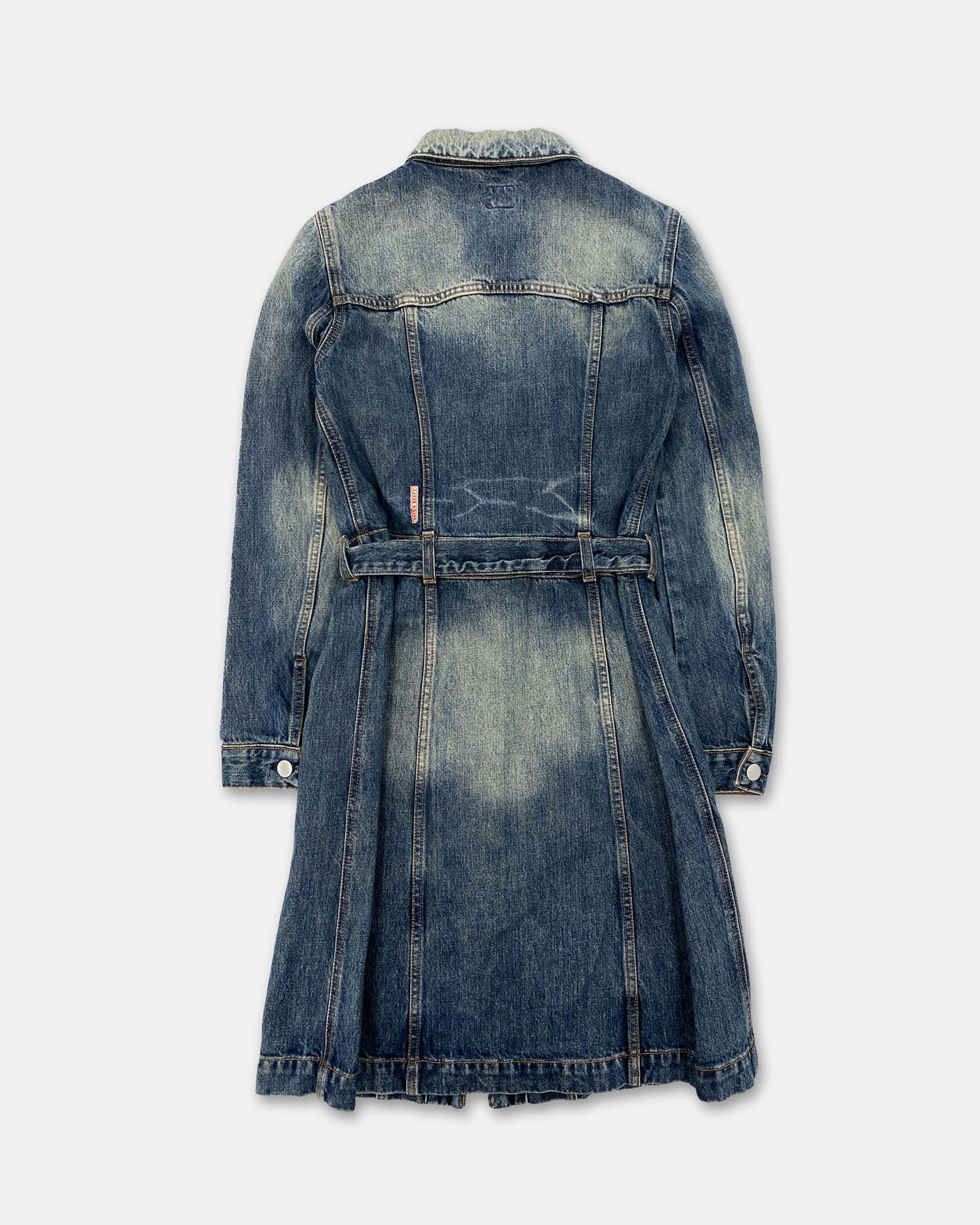 Miss Sixty 2000s Denim Coat Dress Dirty Blue