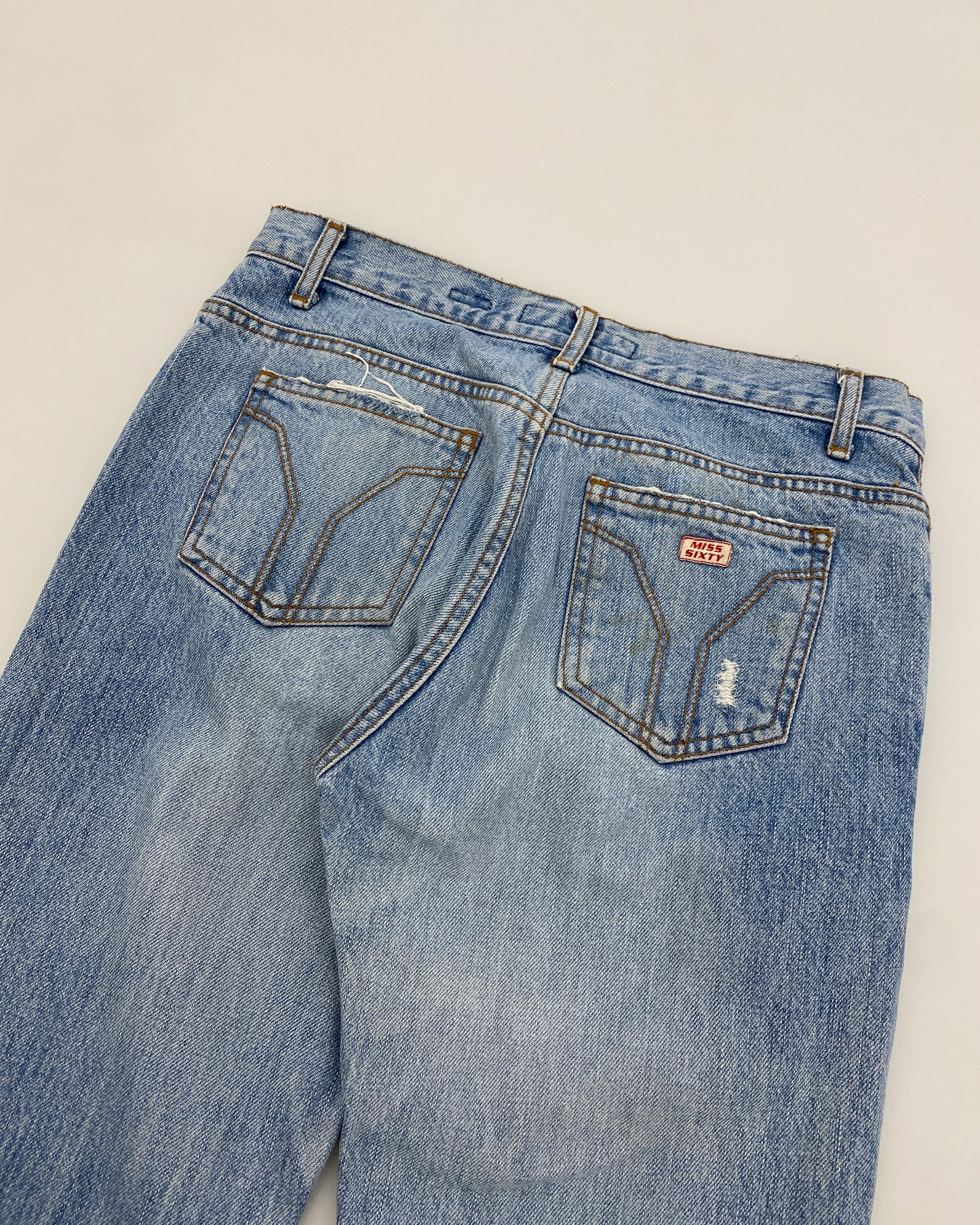 Miss Sixty 2000er Tommy Bootcut-Jeans Hellblau 