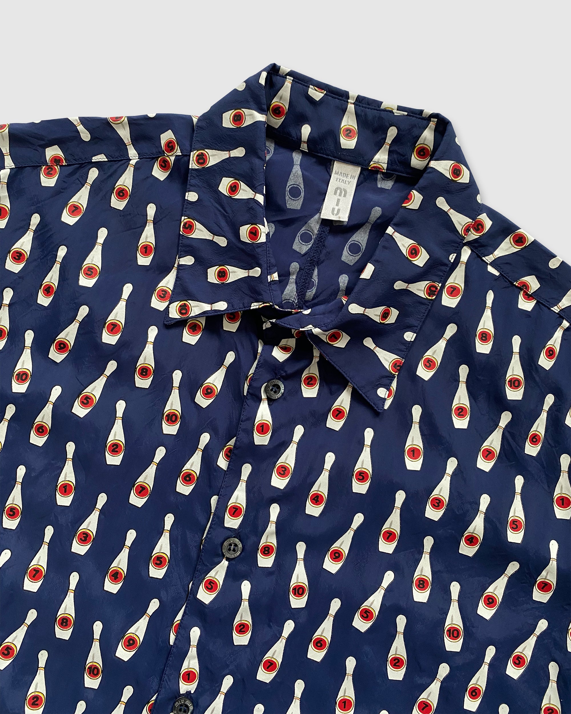 MIUMIU DarkNavy Bowtie Shirt Archive 00s 【公式通販】