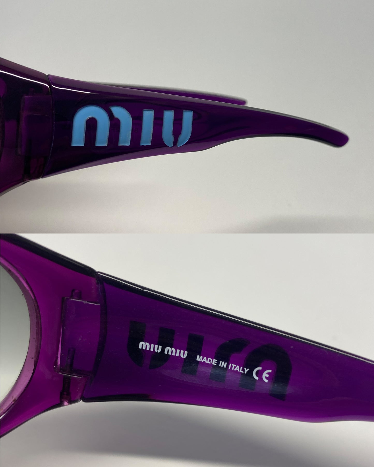 Miu Miu 2000s Visier SMU02F Sonnenbrille Lila 